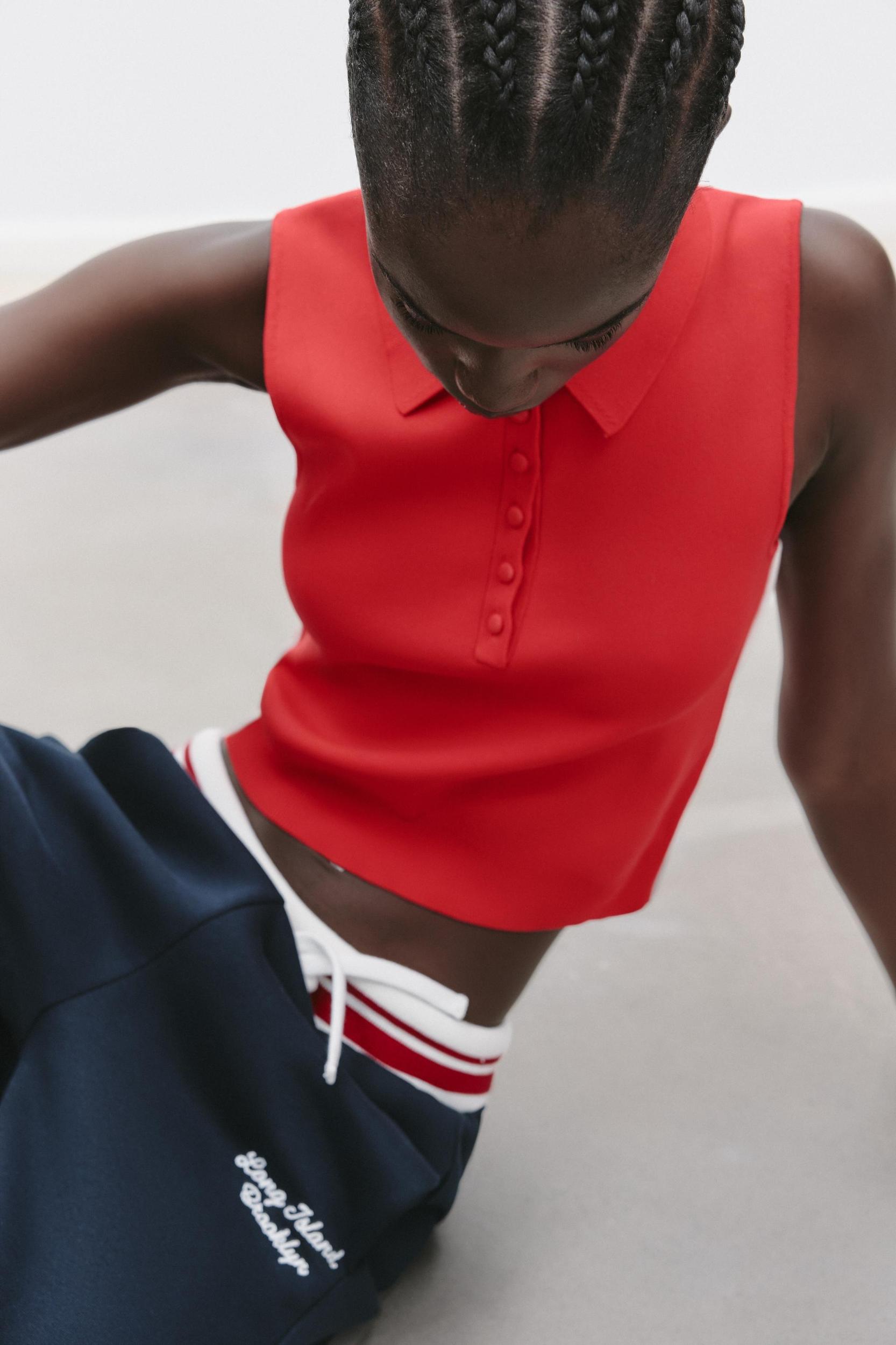 SIDE STRIPE KNIT TOP Product Image