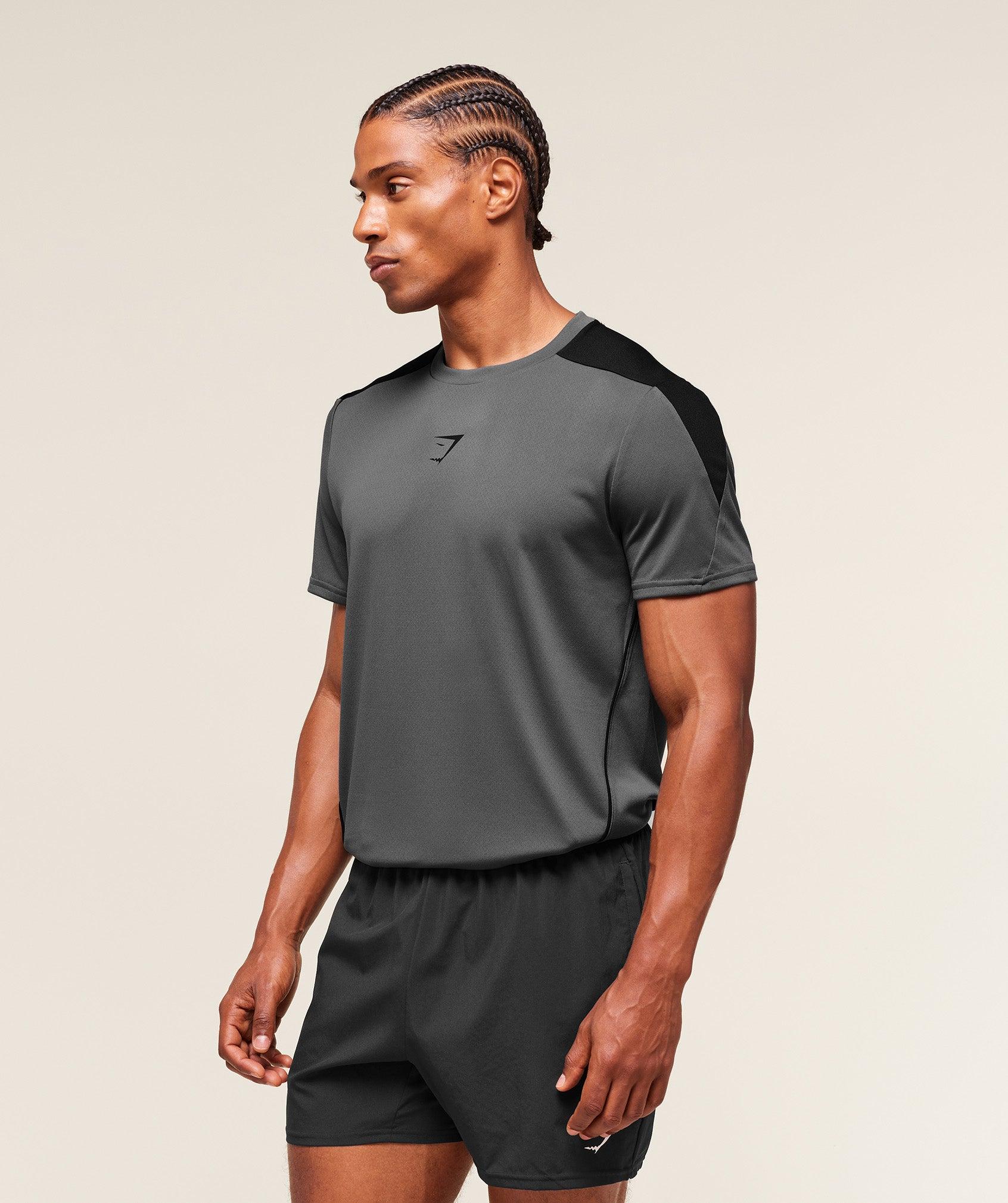 Gymshark Arrival Block T-Shirt - Dark Grey Male Product Image