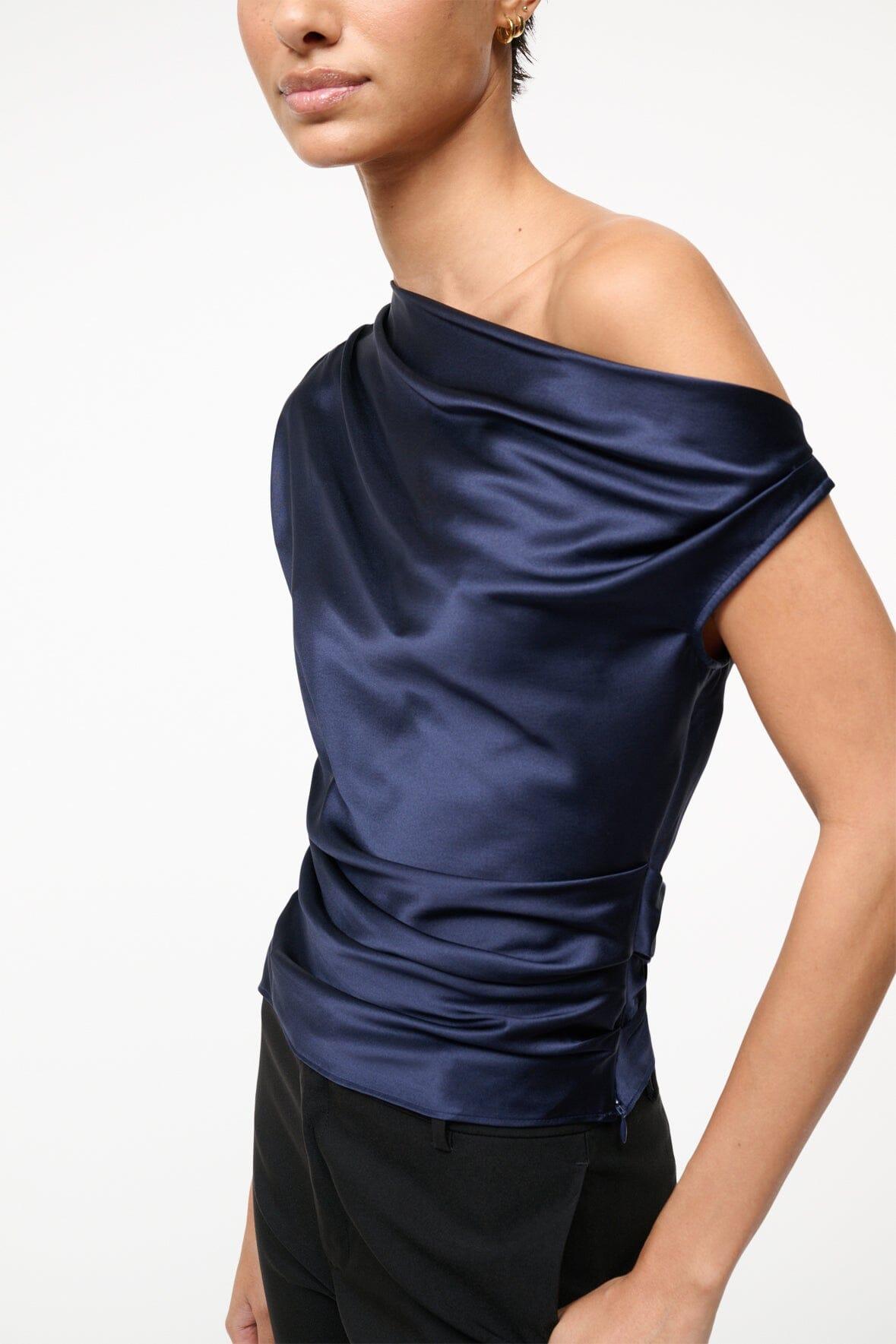 PHARE SILK TOP | NAVY Product Image