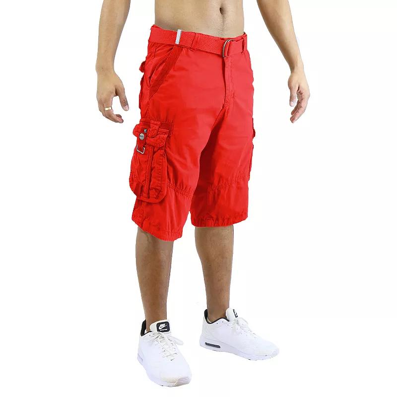 Men's Blu Rock 13.5" Distressed Cargo Shorts With Belt,  Product Image