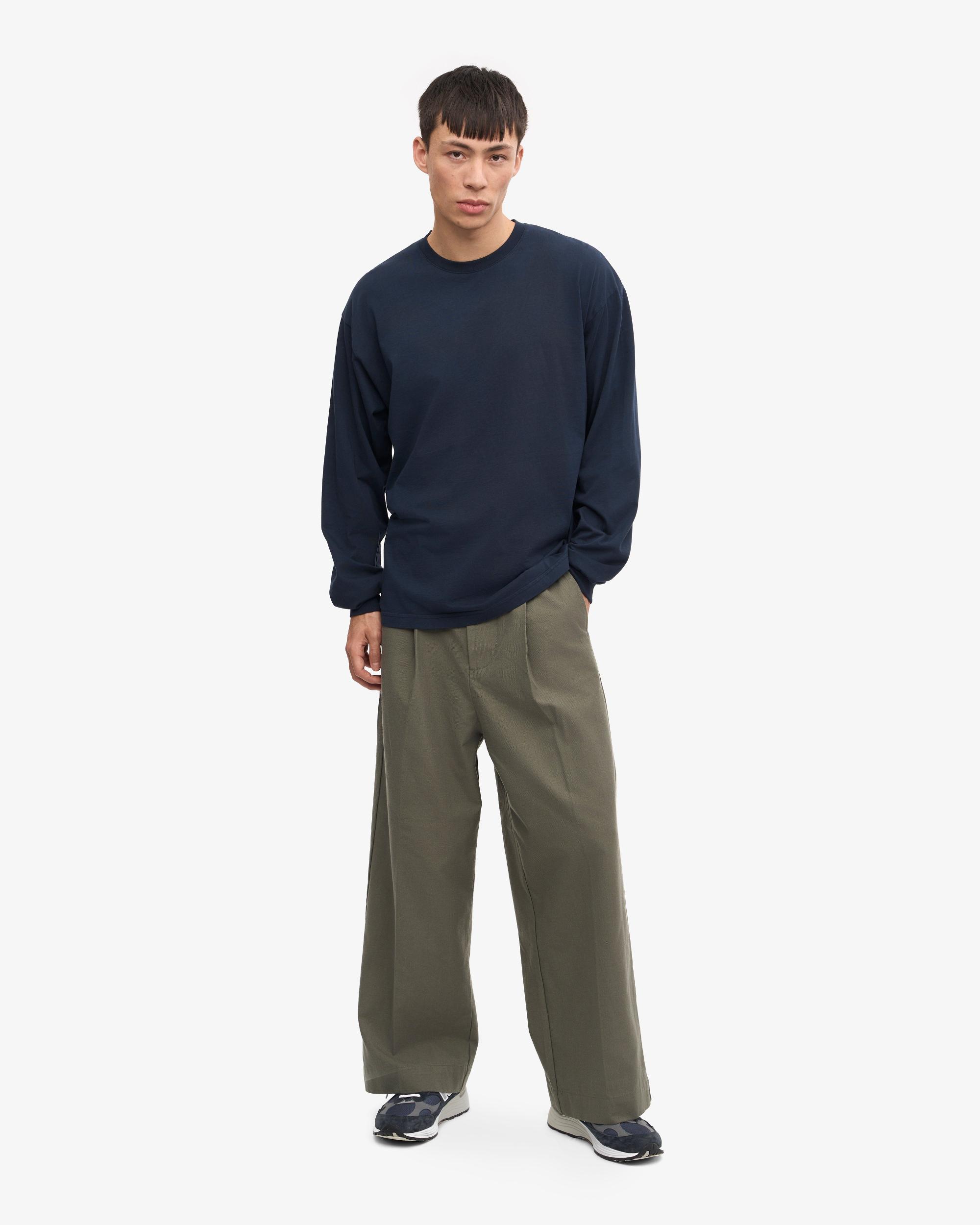 Oversized Organic LS T-Shirt - Marine Blue Product Image