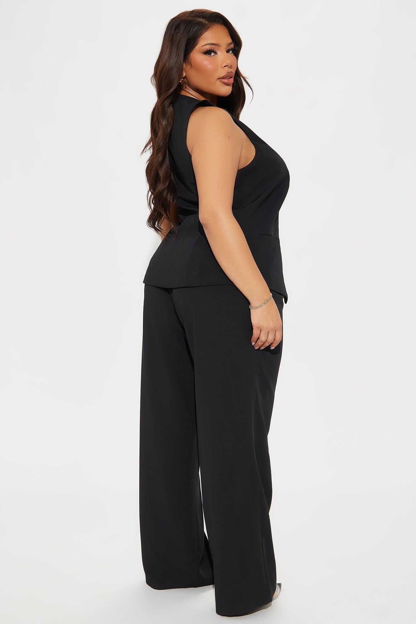 Blaire Vest Pant Set - Black Product Image