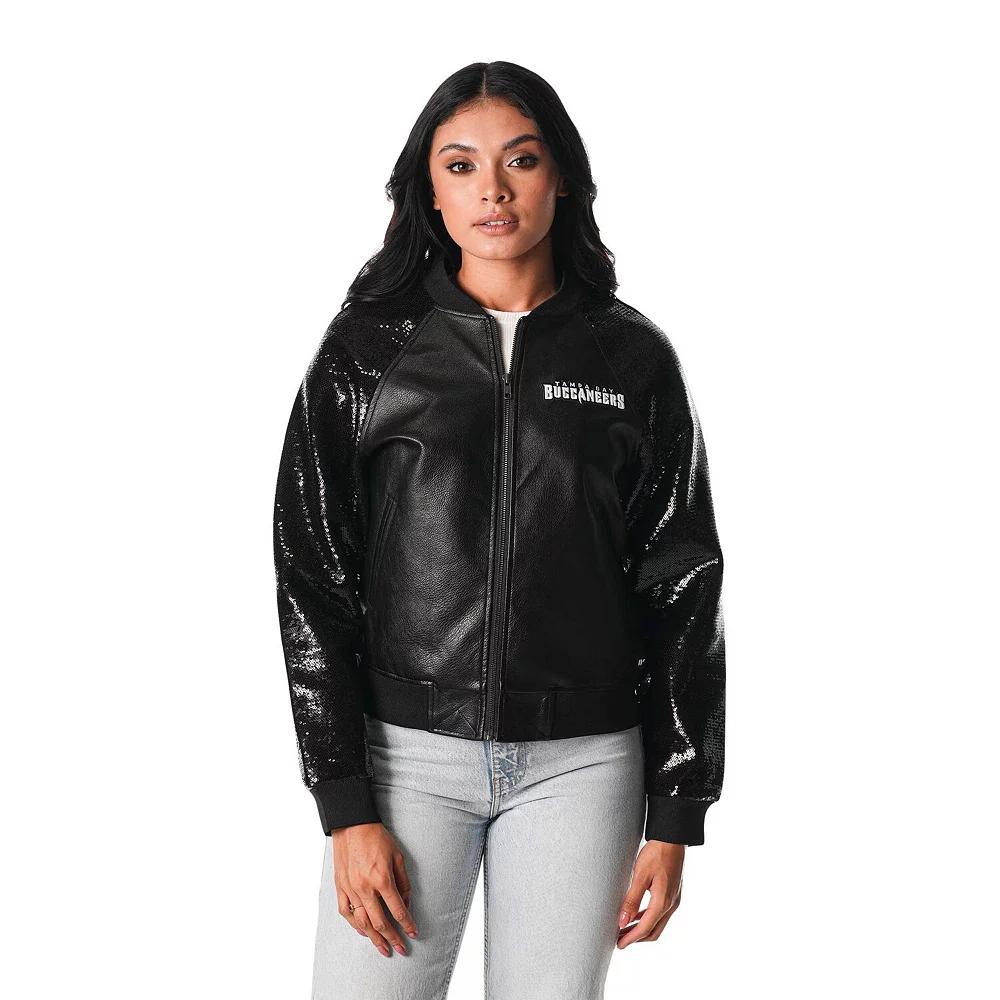 Women's The Wild Collective  Black Tampa Bay Buccaneers Sequin Full-Zip Jacket, Size: XL Product Image