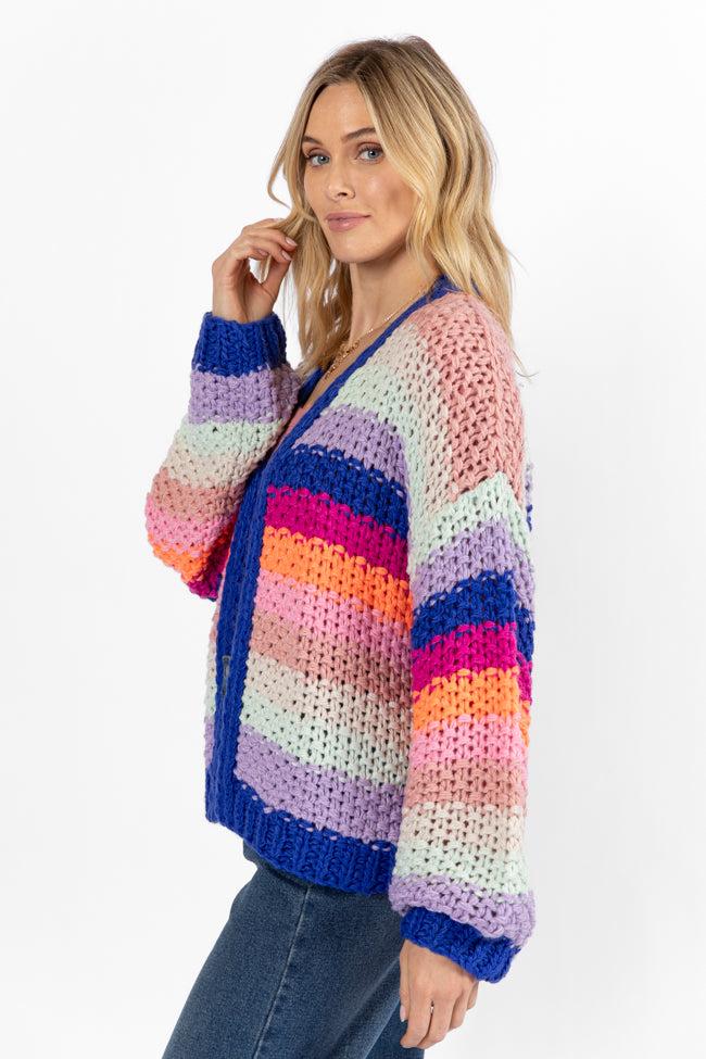 Forgot You Existed Navy Multi Striped Cardigan FINAL SALE Product Image
