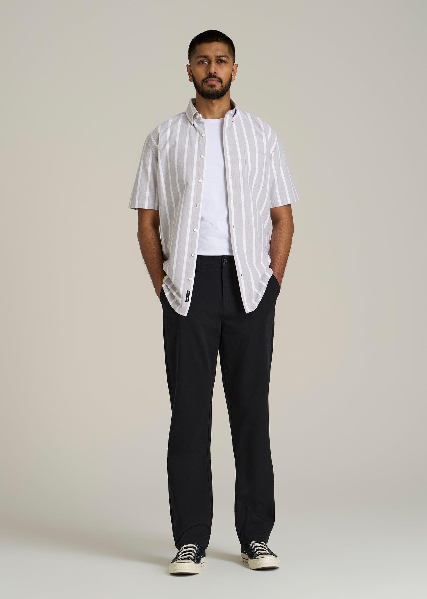 4 Way Stretch Commuter STRAIGHT Leg Chino Pants for Tall Men in Black Male Product Image