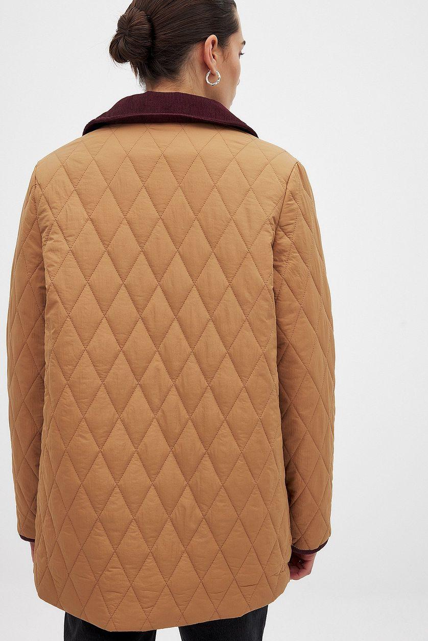 Corderoy Detail Quilted Jacket Product Image