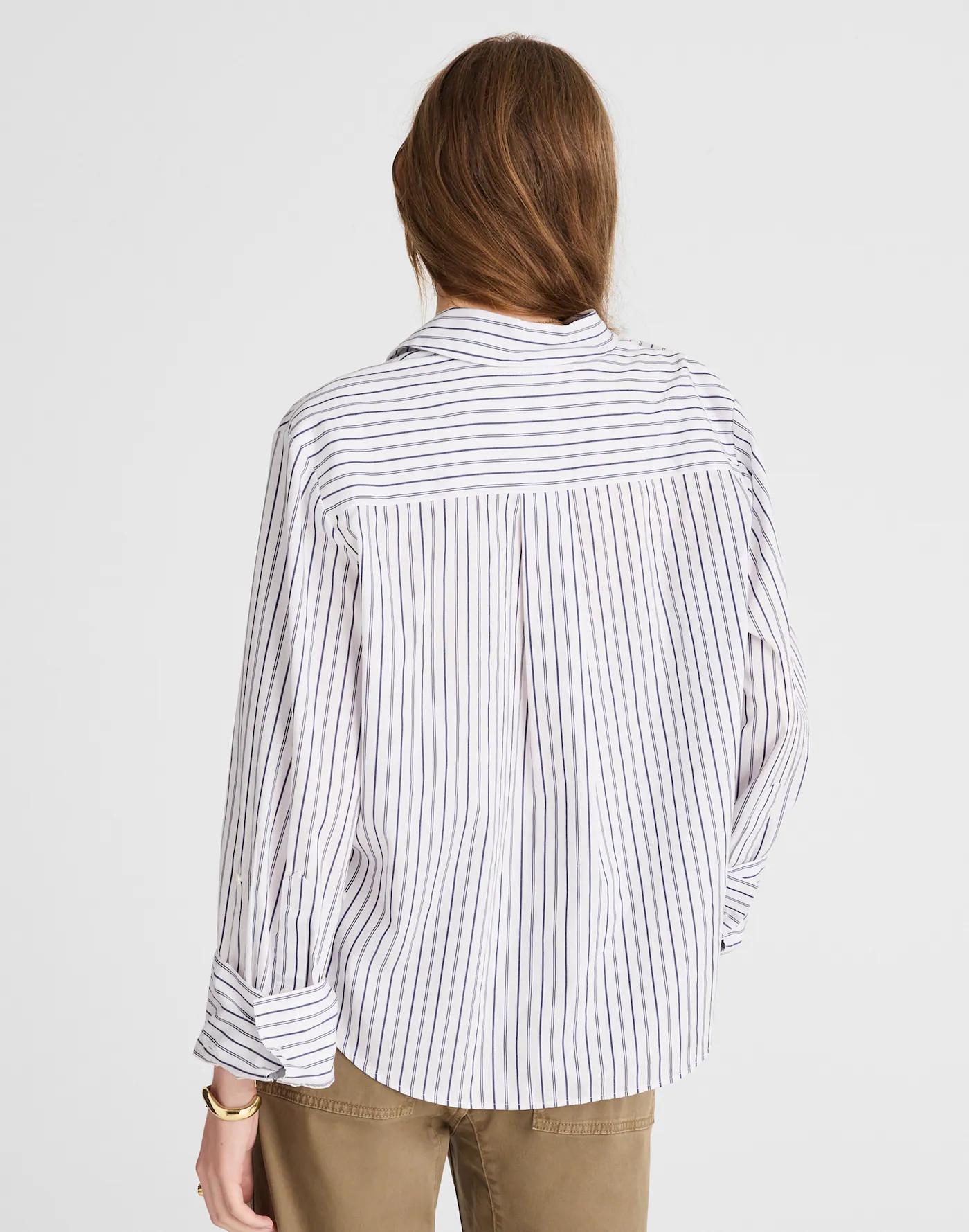 Poplin Easy Y-Neck Button-Up Shirt Product Image