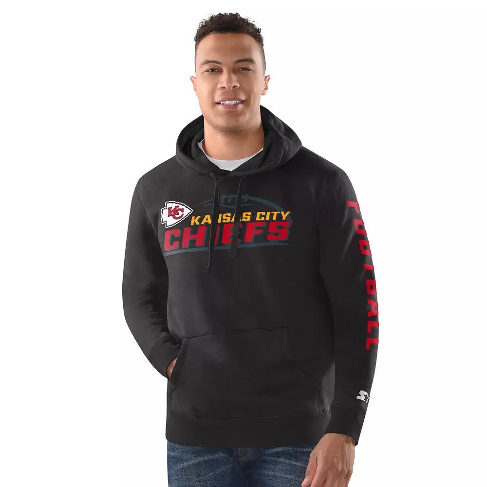 Men's Starter Black Kansas City Chiefs Vintage Pullover Hoodie,  Product Image