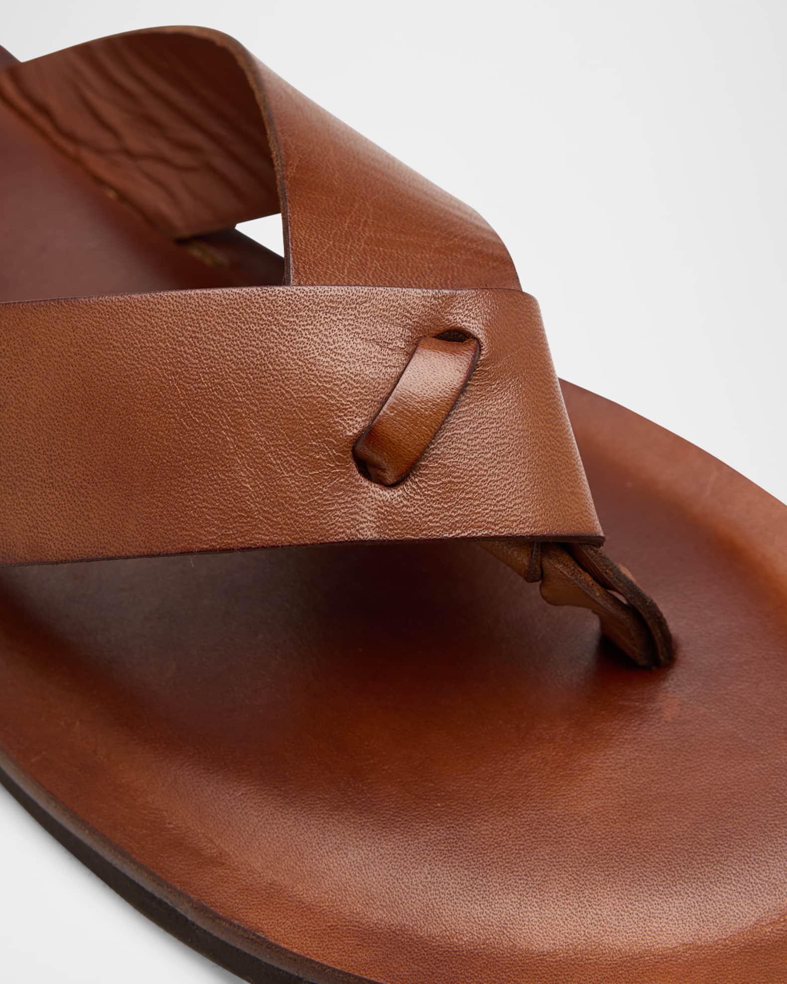 Men's Damascus Leather Flip-Flops Product Image