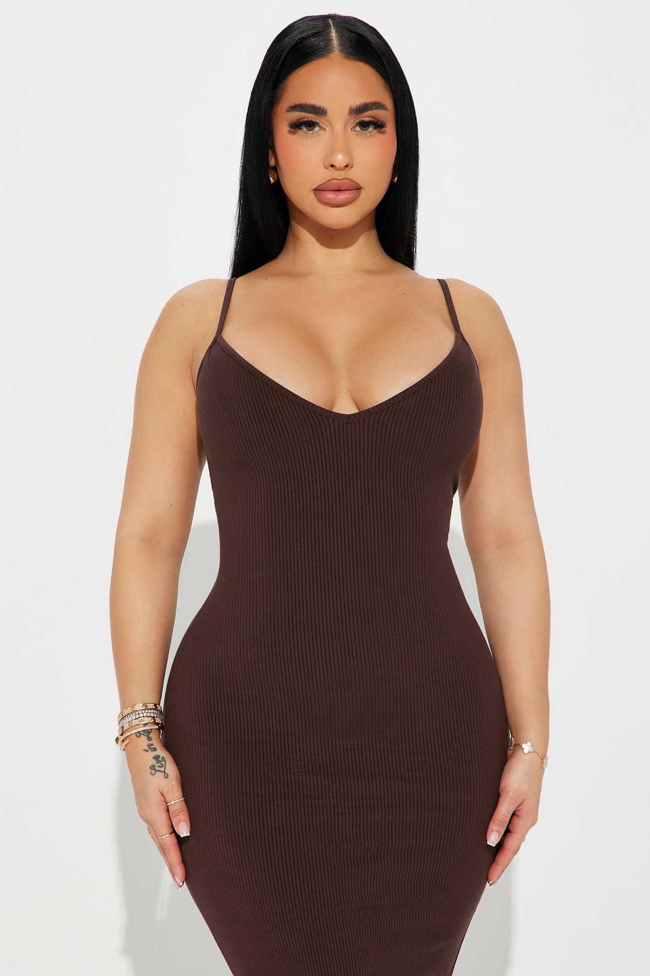 Mandy Snatched Maxi Dress - Chocolate Product Image