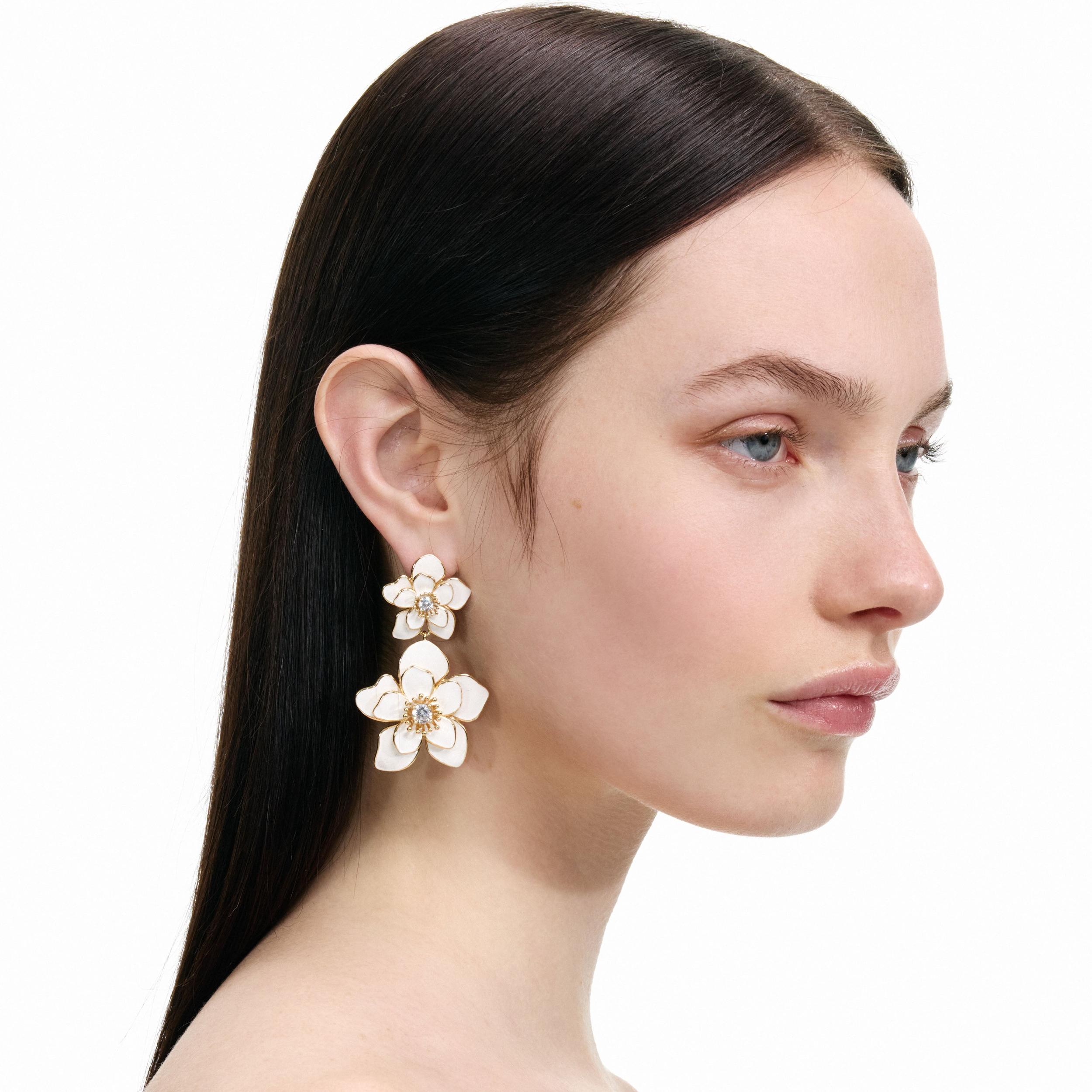 Enamel Flower Tiered Earrings Product Image