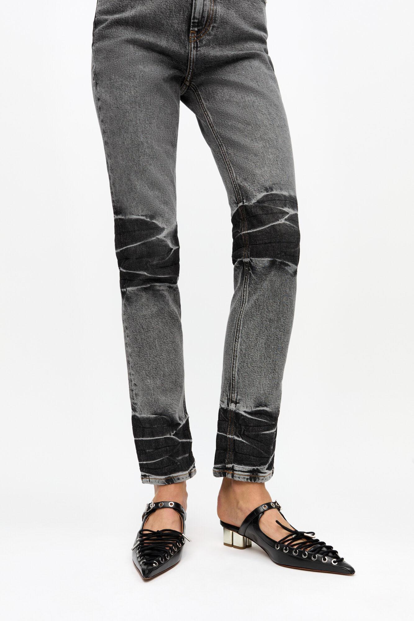 Black Oleatex Lace-Up Mules Product Image