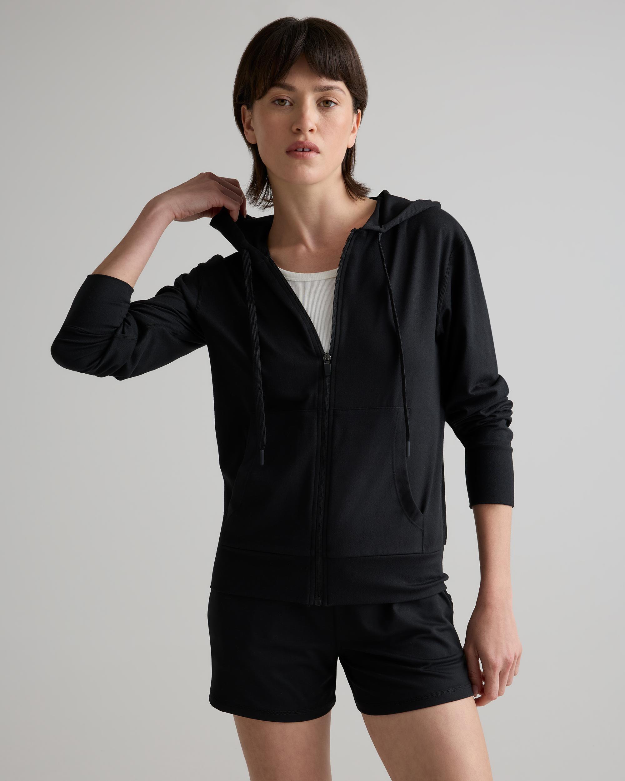 Quince | Women's Super Soft Performance Full Zip Hoodie Flowknit Activewear, Recycled Polyester Product Image