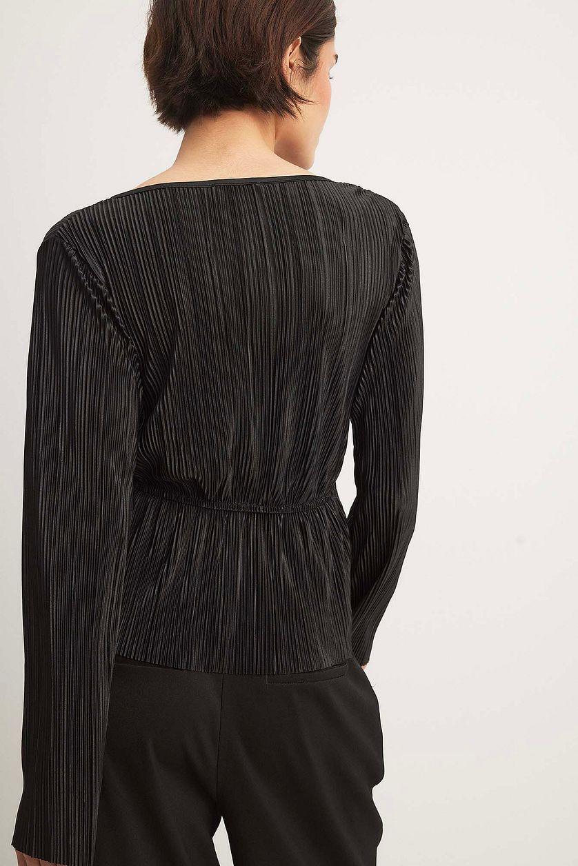 Pleated Long Sleeve Blouse Product Image