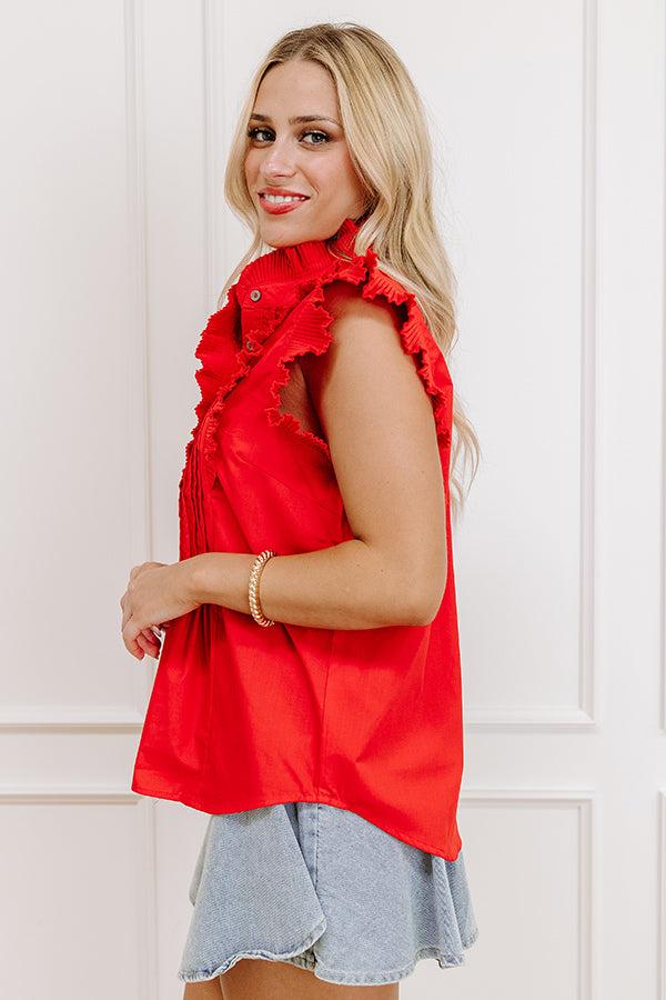 Fashion Week Pleated Top in Red Product Image