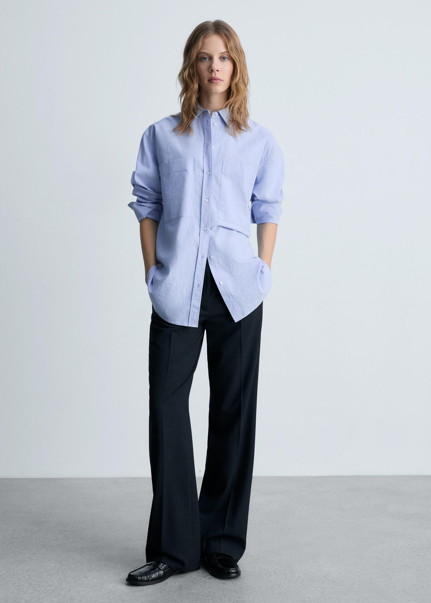 Pinstripe suit trousers - Women | MANGO USA Product Image