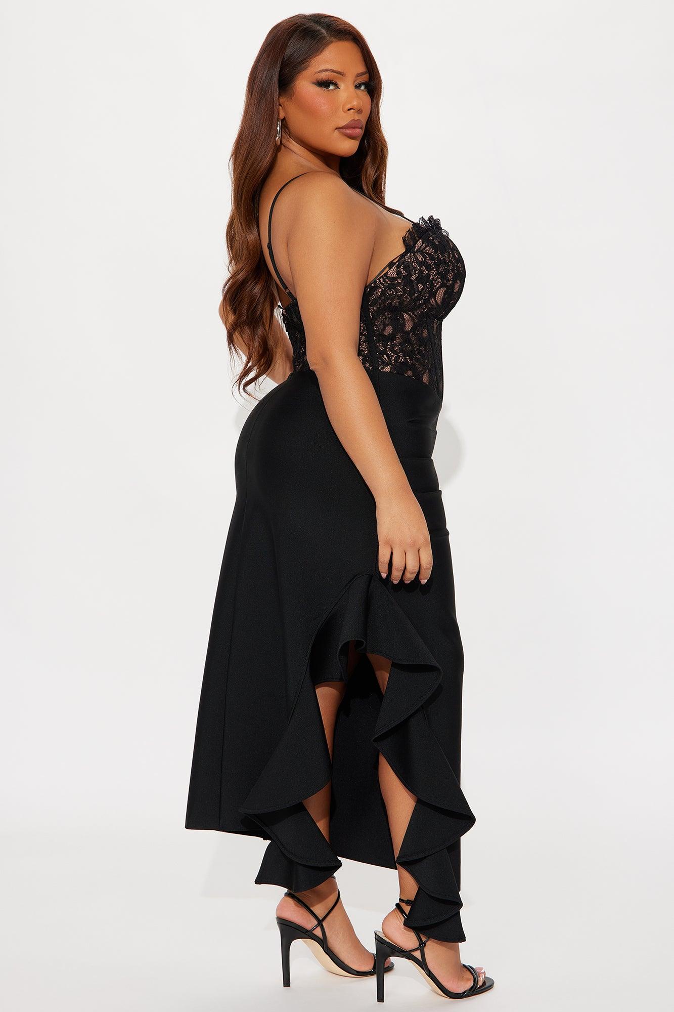 Marlena Corset Bandage Midi Dress - Black Female Product Image