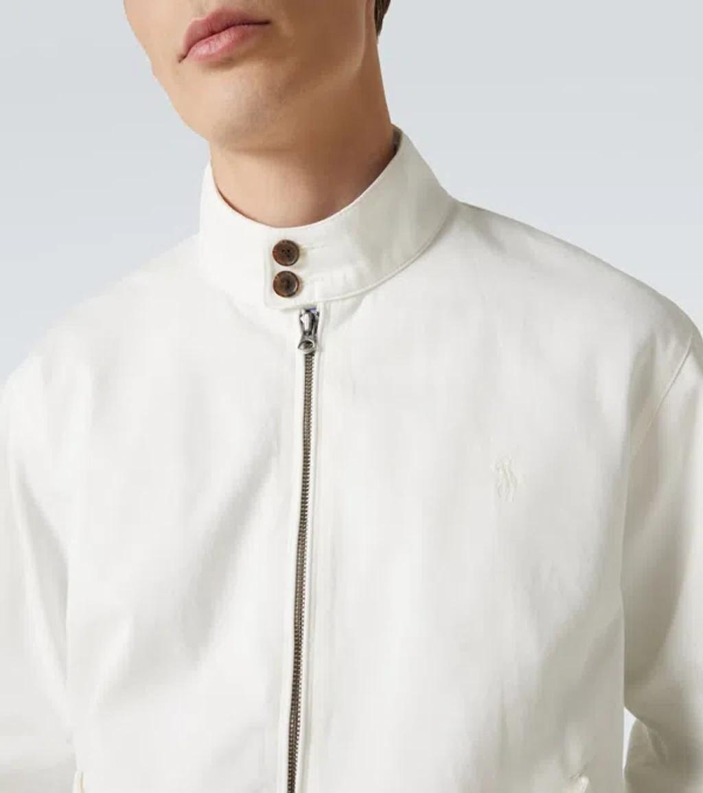 POLO RALPH LAUREN Logo-embroidered Cotton-twill Bomber Jacket In White Product Image