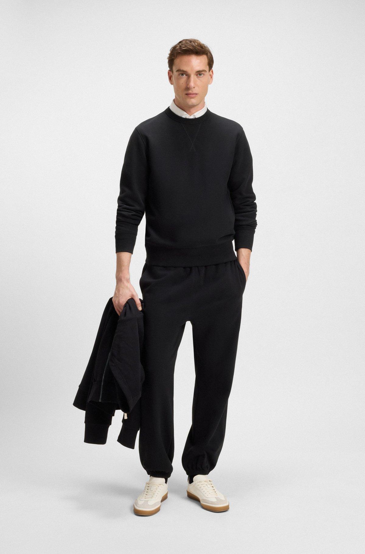 BOSS - BECKHAM x BOSS sweatshirt in mercerised cotton terry - Black Product Image