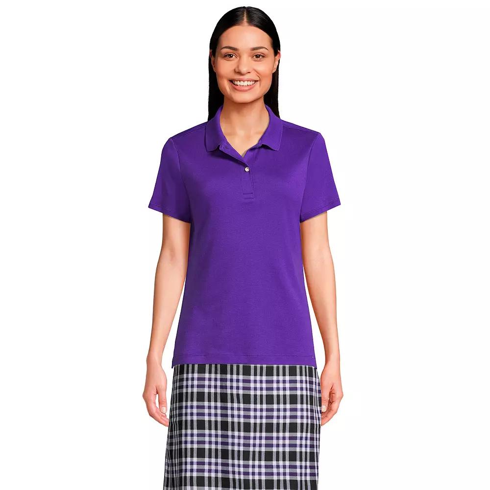 Women's Lands' End School Uniform Short Sleeve Interlock Polo Shirt,  Product Image