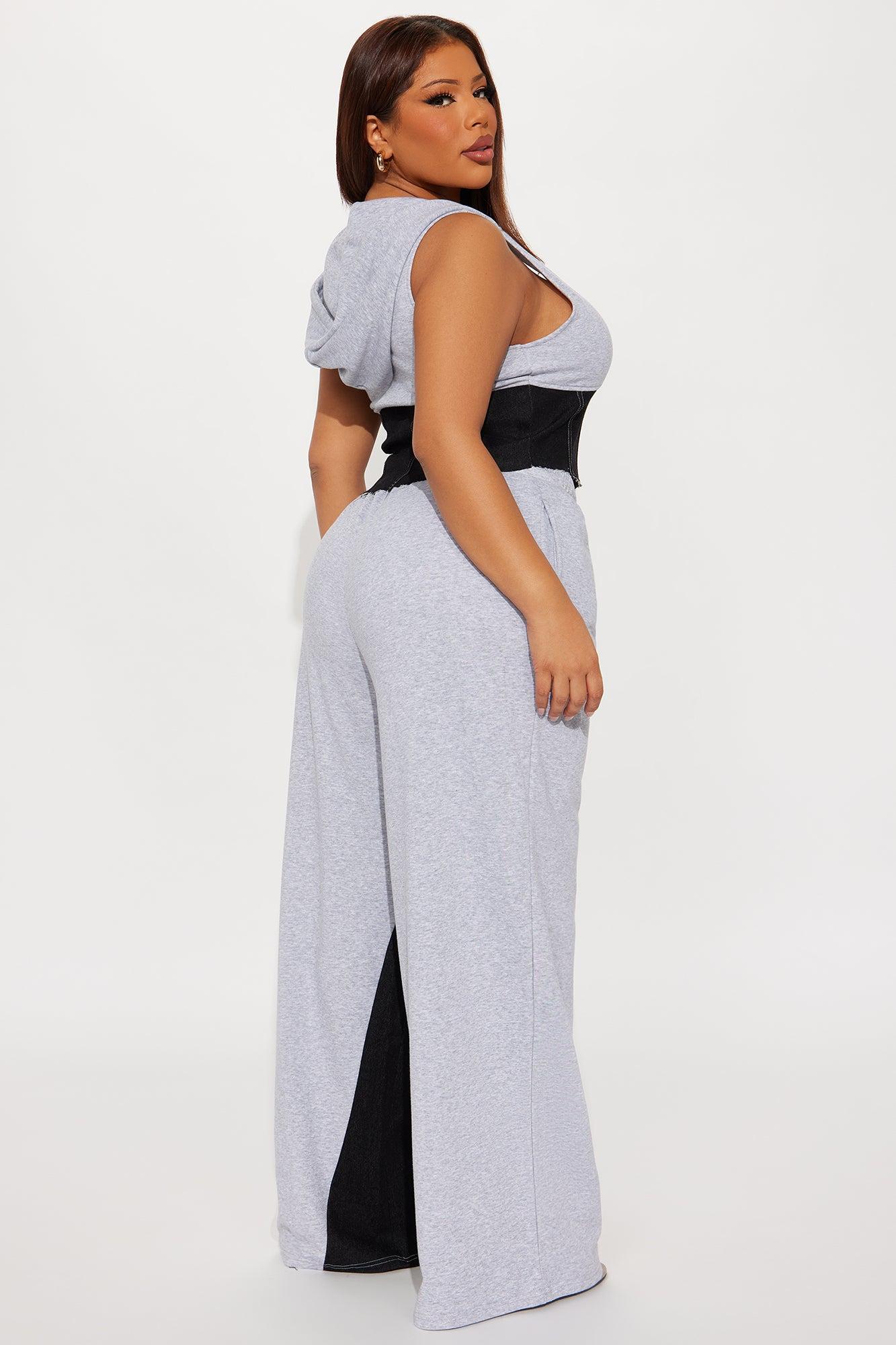 Switching Sides Hooded Pant Set - Heather Grey Female Product Image