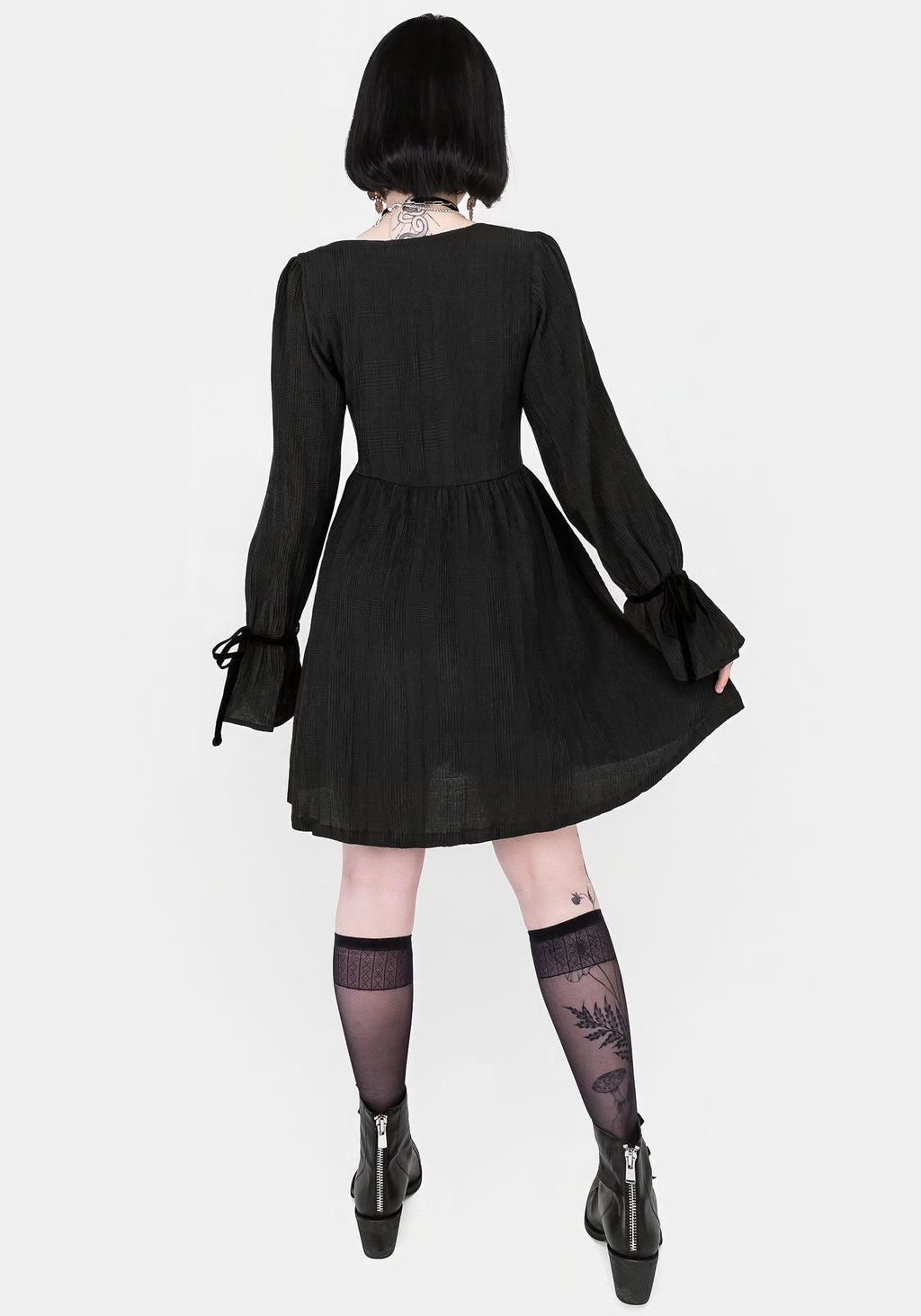 Amity Crinkle Velour Bow Mini Dress Product Image