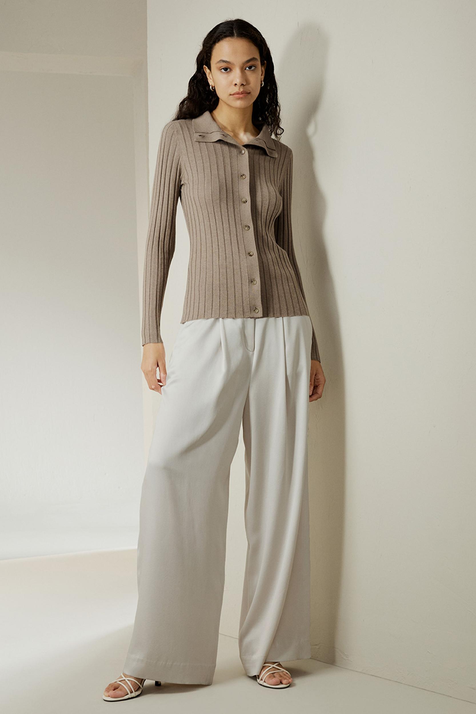 LILYSILK Cashmere Blend Sweater for Women Dark Camel Soft and Skin-Friendly Slim-Fit Long Sleeves 100% Grade 6A Mulberry Silk L Product Image