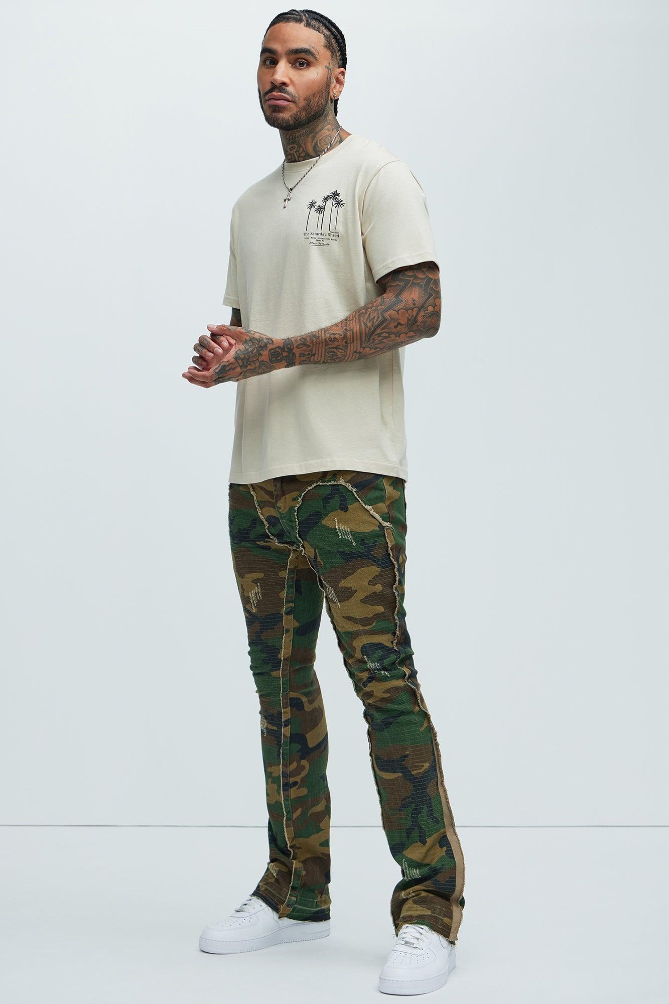 Wait For It Slim Flare Pants - Camouflage Product Image