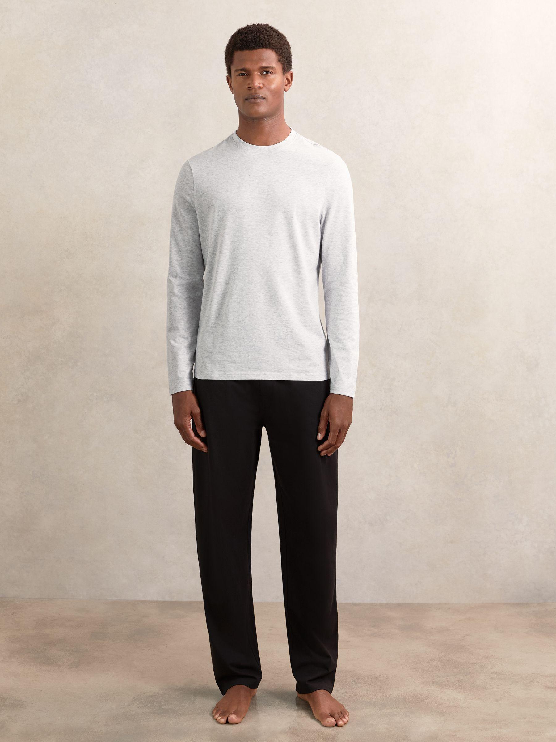 Stretch-Cotton Loungewear T-Shirt in Soft Grey Product Image
