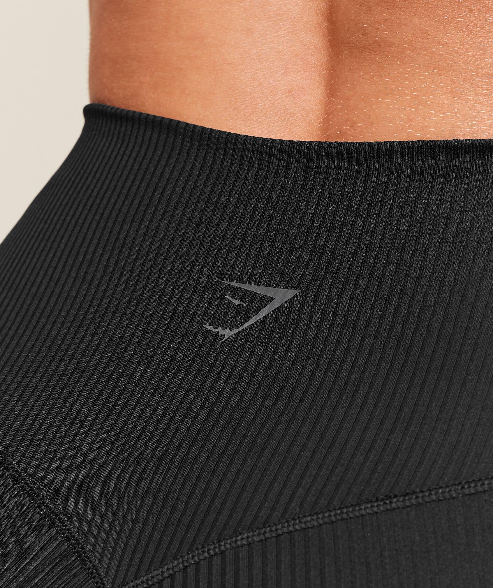 Gymshark Ribbed Contour Leggings - Black Female Product Image