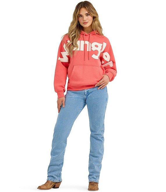 Wrangler® Retro® Logo Detailed Long Sleeve Fleece Hoodie Product Image