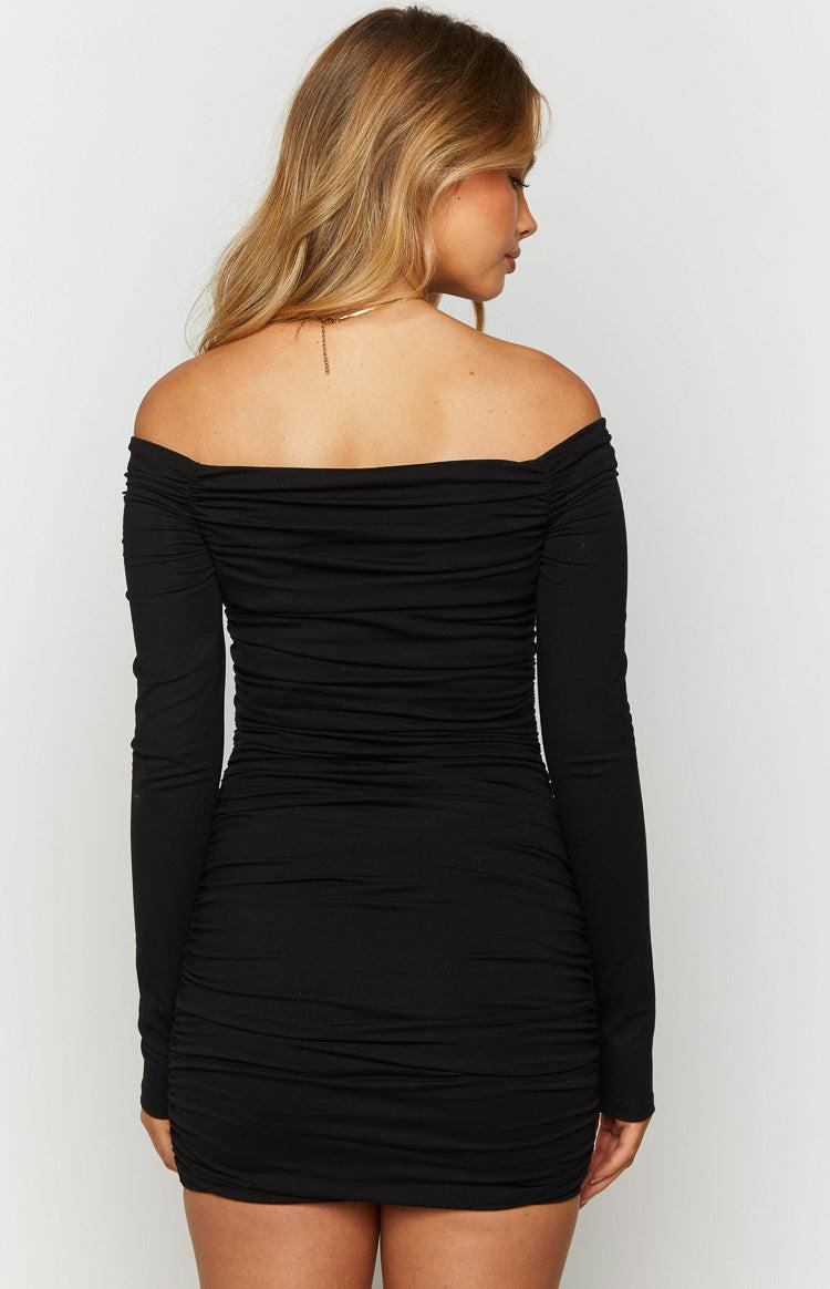 Solene Black Long Sleeve Mini Dress Product Image