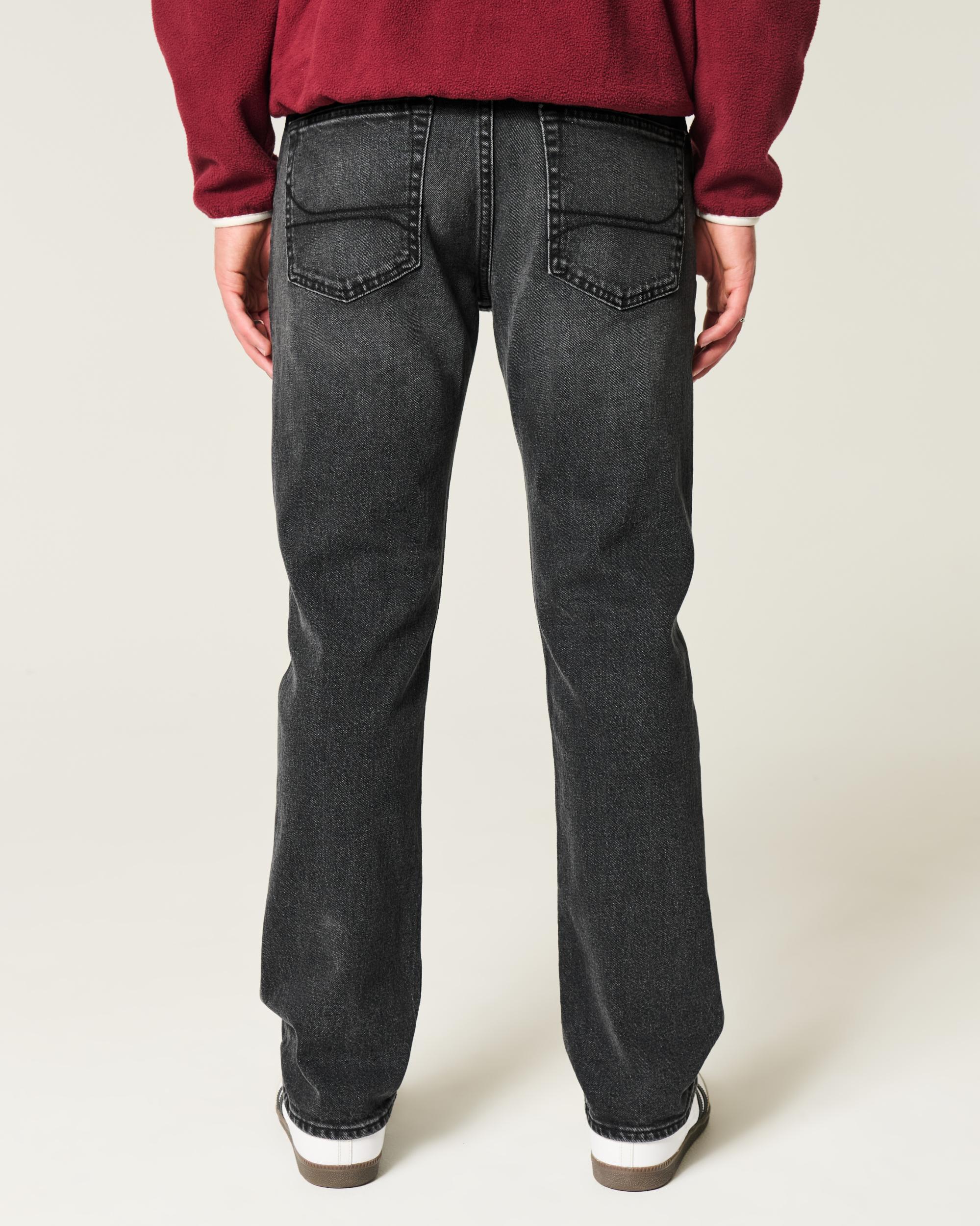 Washed Black Slim Straight Jeans Product Image