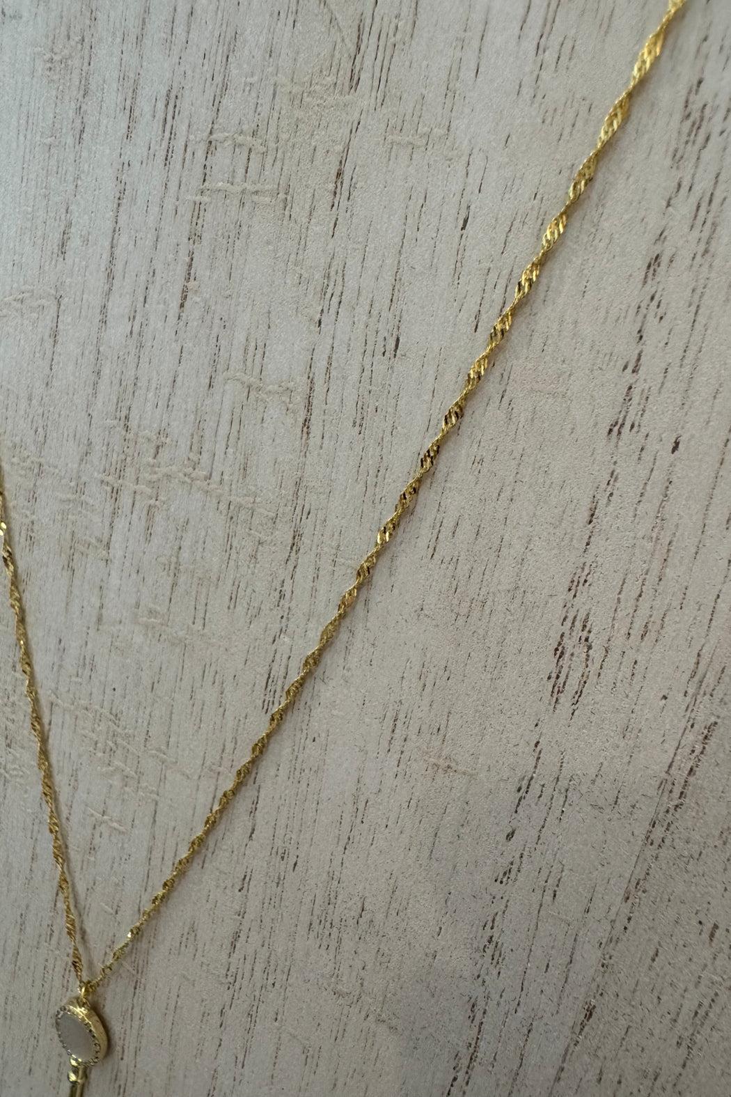 Mother of Pearl Key Pendant Necklace Product Image