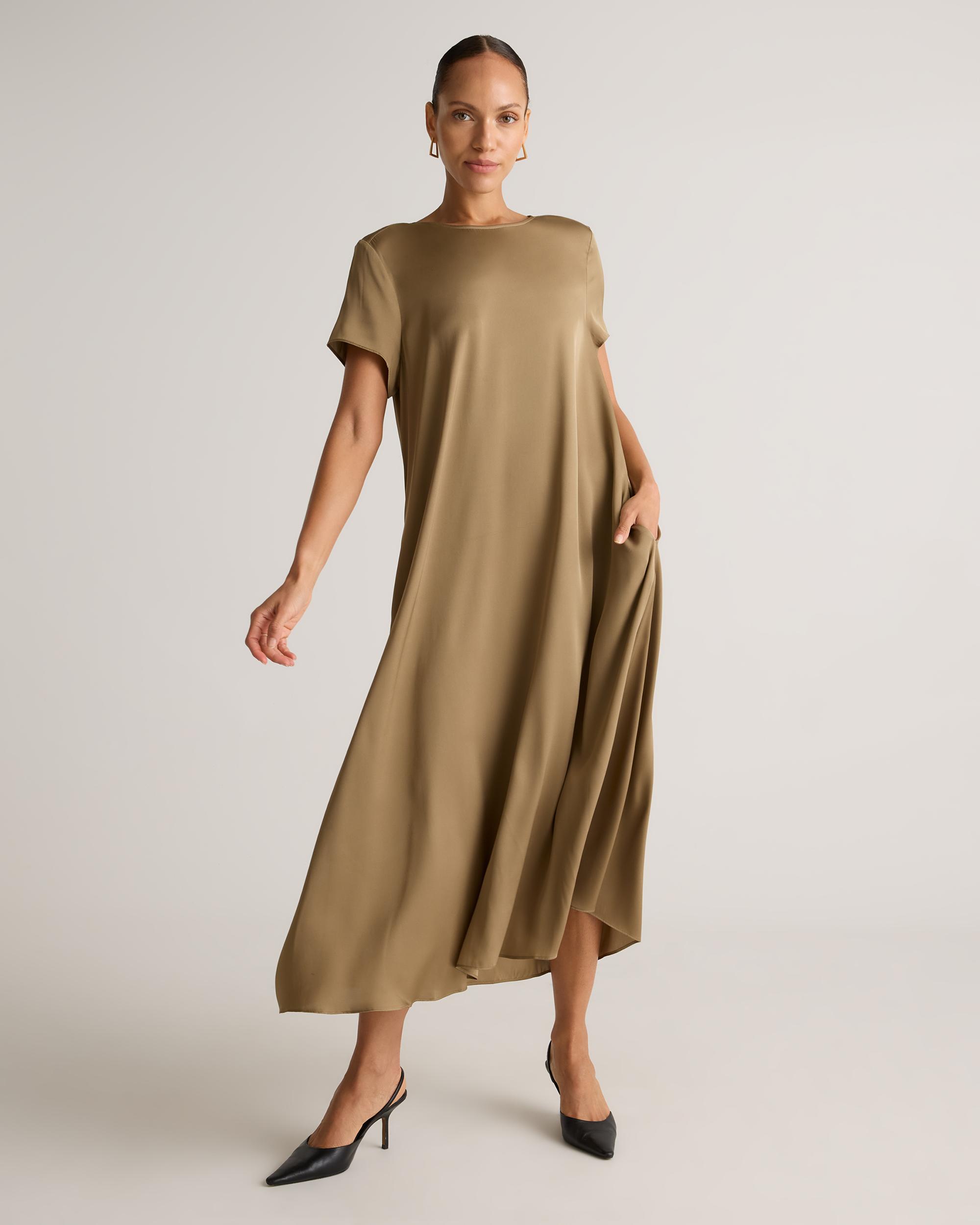 Quince | Women's Washable Stretch Silk Voluminous Maxi Dress Product Image