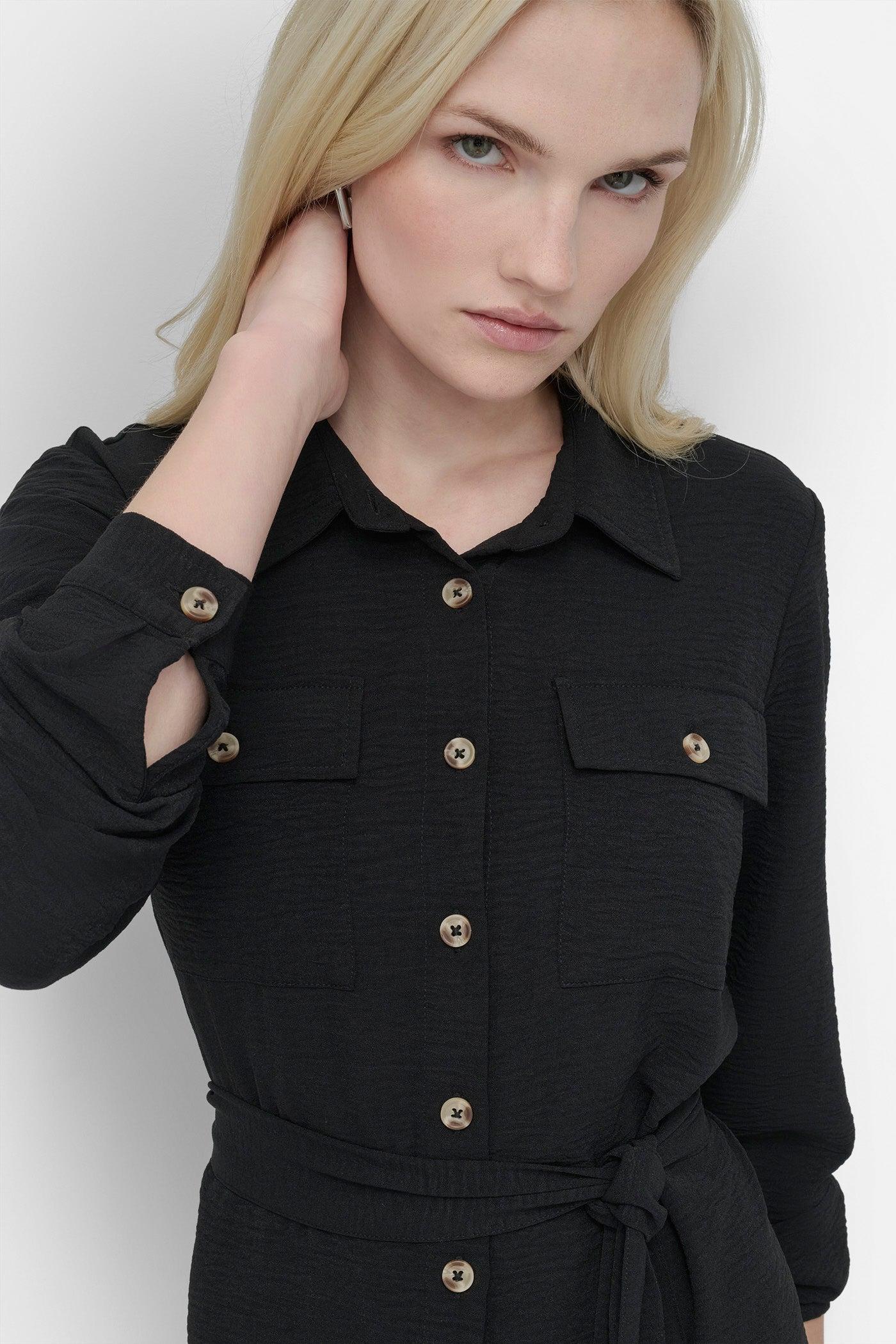 COLLARED BUTTON DRESS Product Image