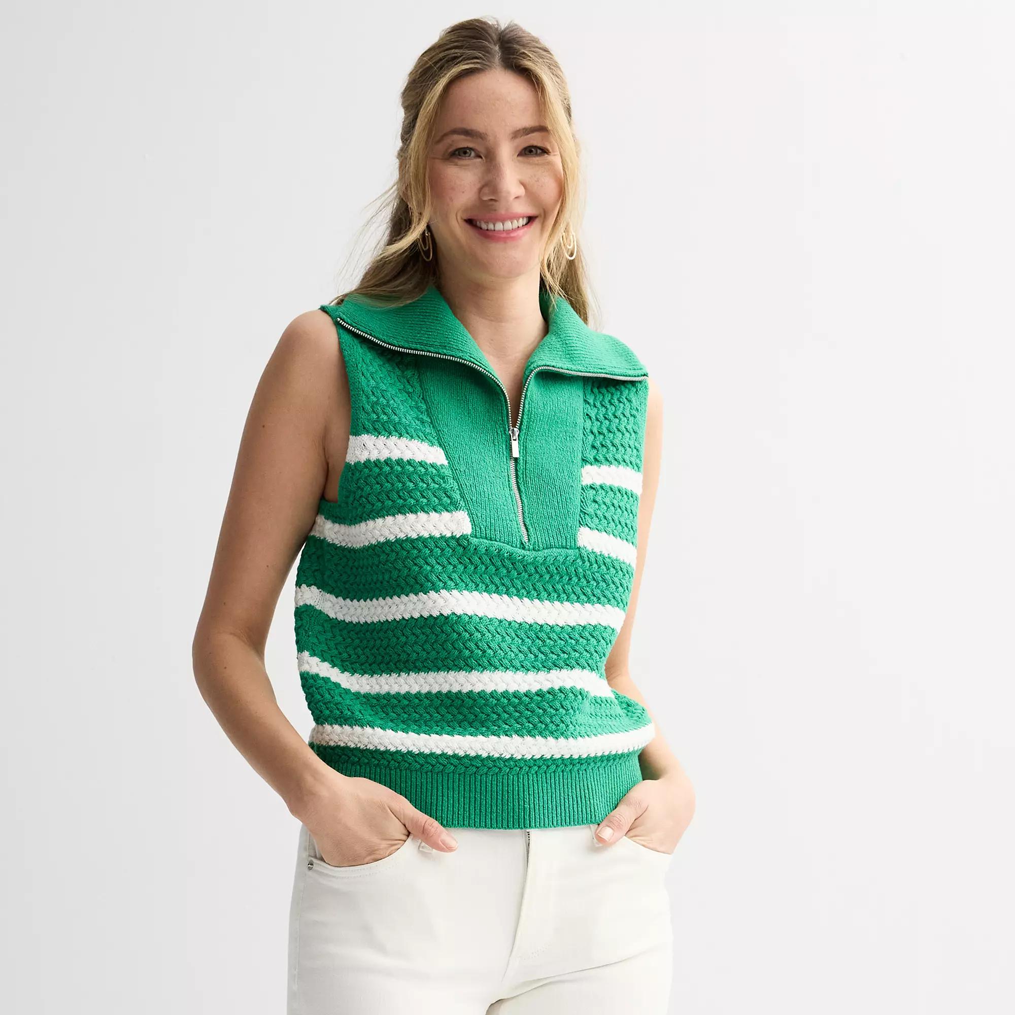 Women's Sonoma Goods For Life® Quarter Zip Sweater Vest,  Product Image