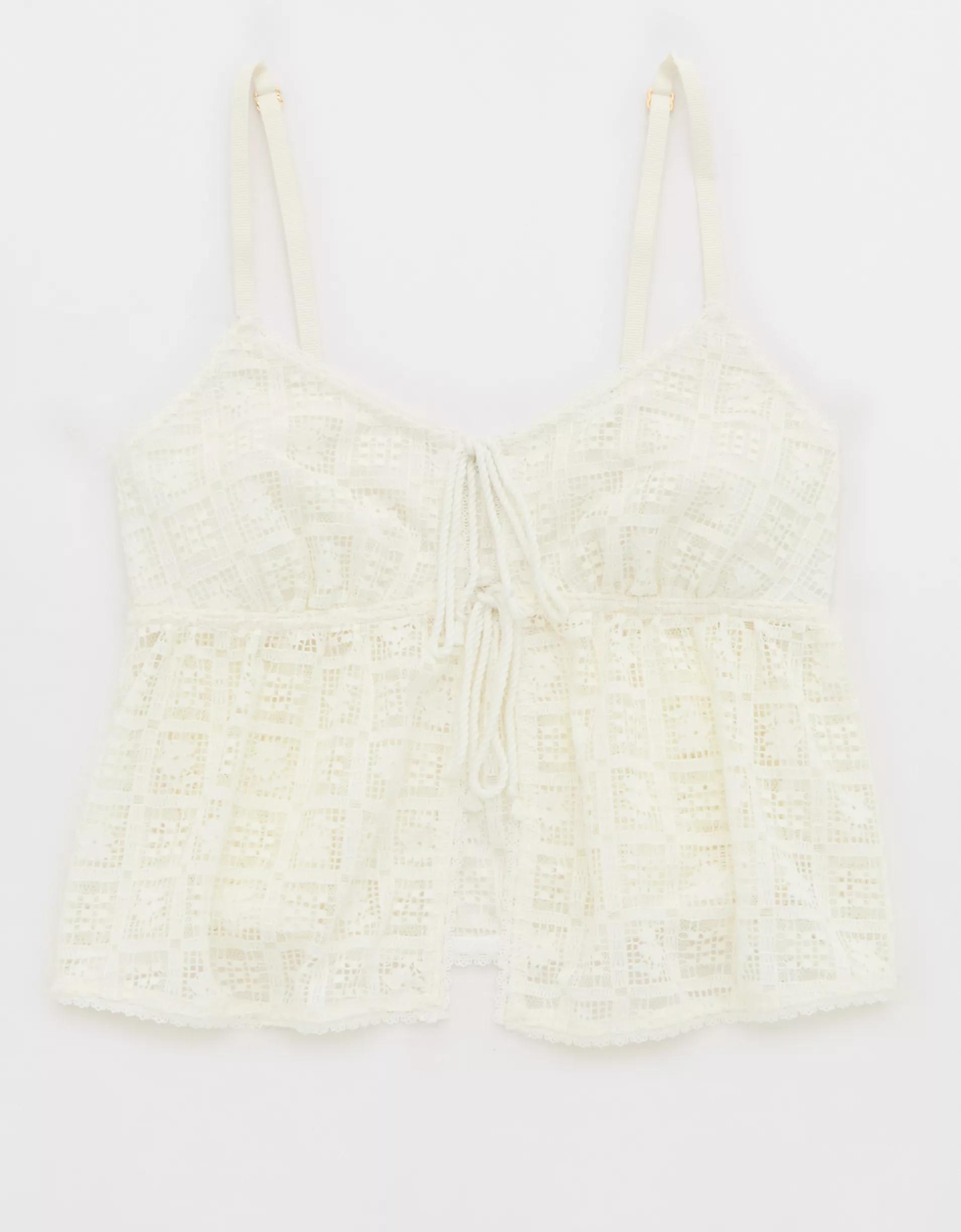 Show Off High Tide Lace Tie Front Tank Top Product Image