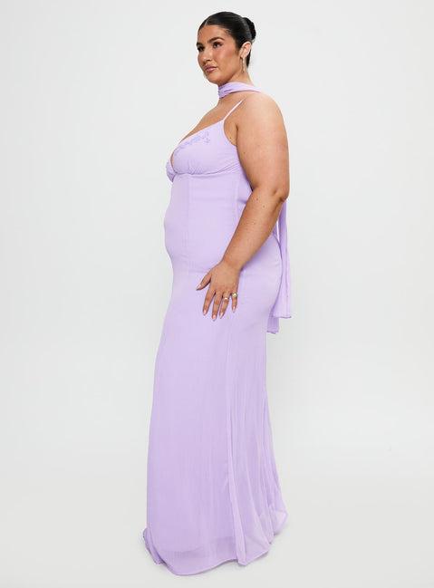 Jadira Scarf Maxi Dress Purple Curve Product Image