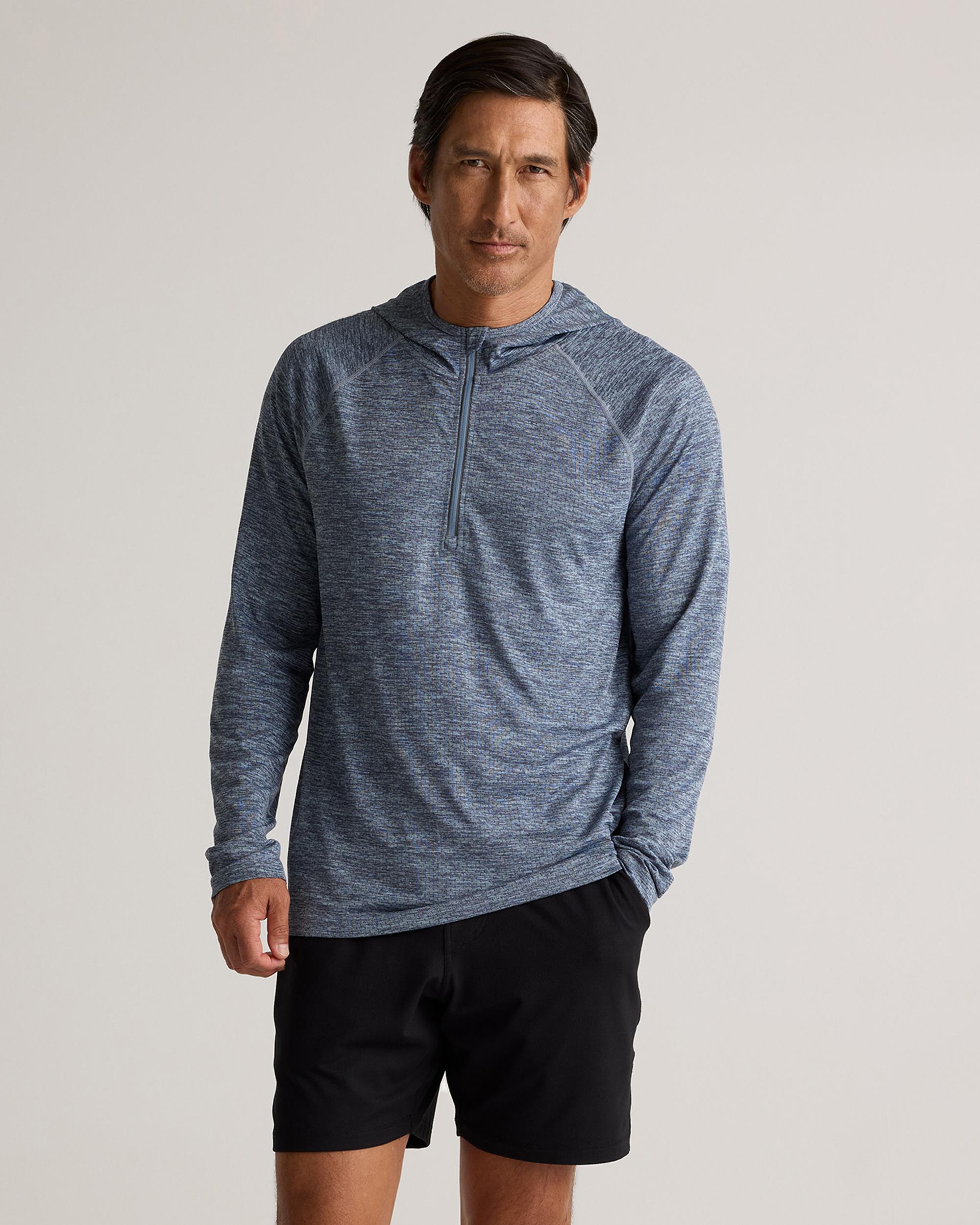 Quince | Men's Mesh Performance Training Quarter Zip Hoodie Recycled Polyester Product Image