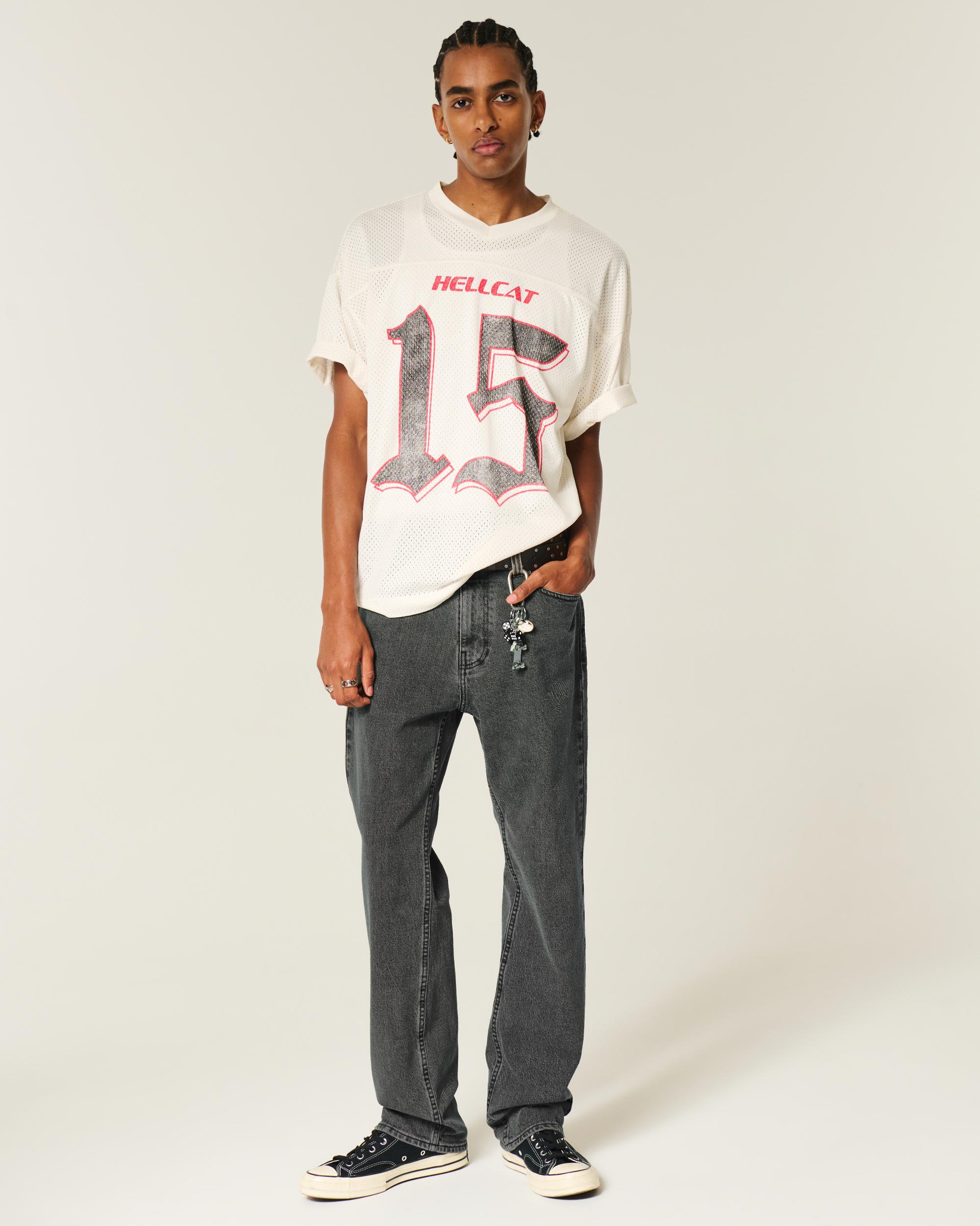 Washed Black Loose Jeans Product Image
