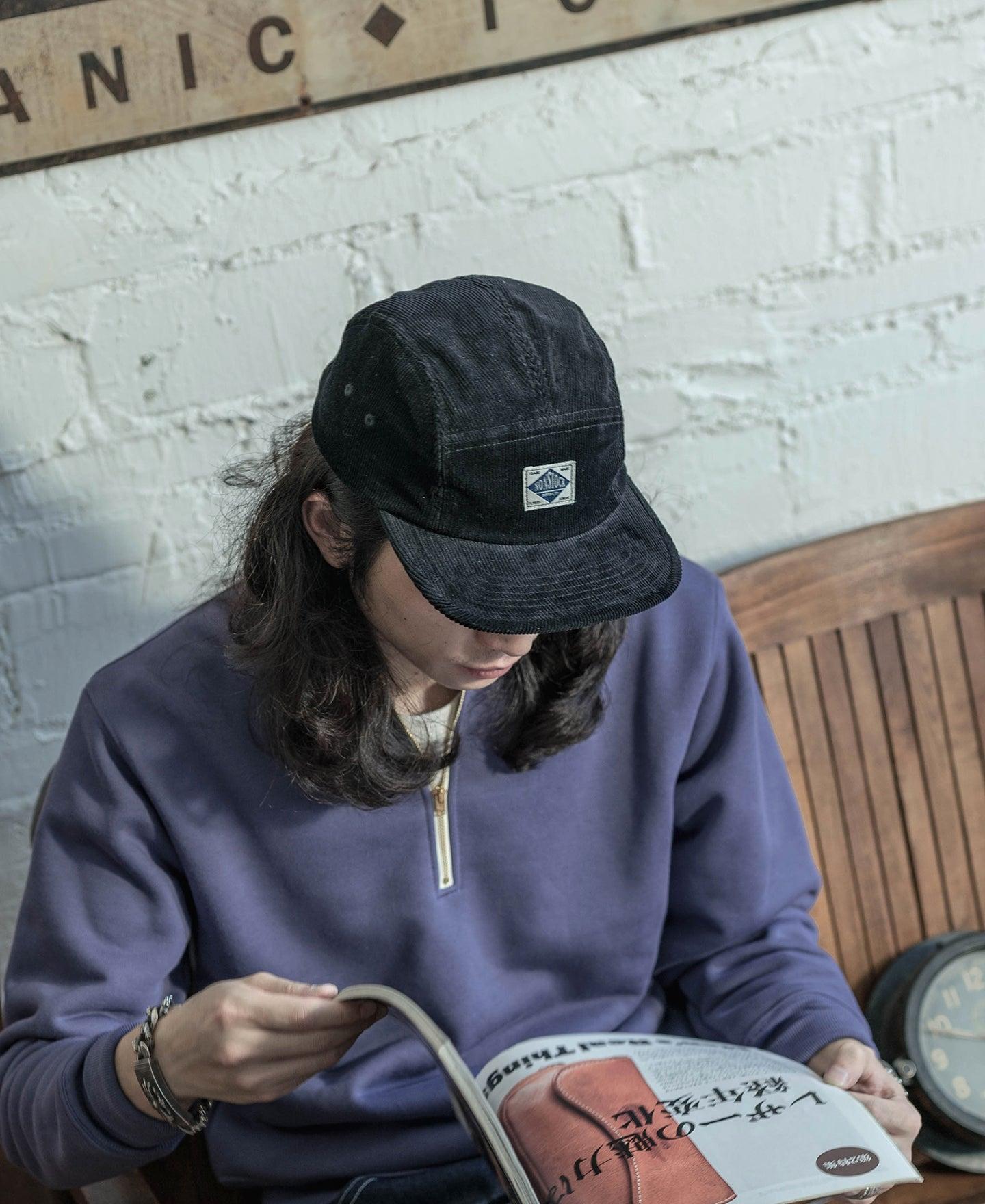 12.5 oz Corduroy 5 Panel Cap - Black Product Image