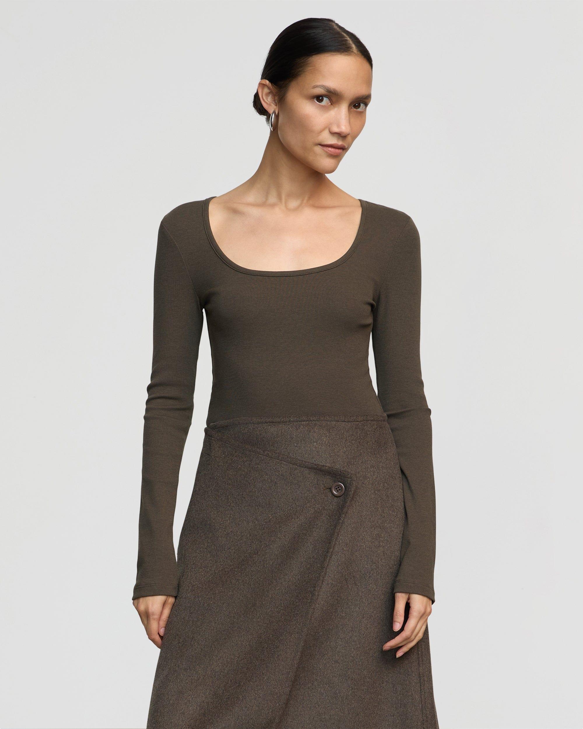 Rosa Ribbed Scoop-Neck Tee Product Image