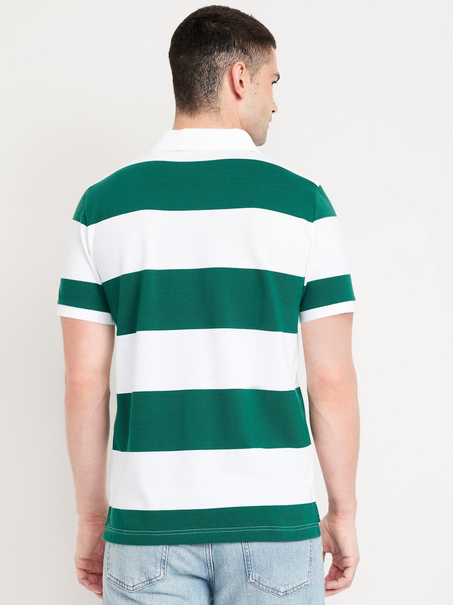 Classic Fit Striped Pique Polo Product Image