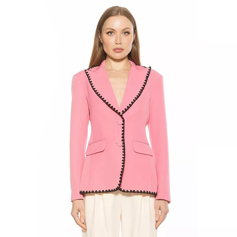 Women's ALEXIA ADMOR Jessilyn Long Sleeve Embroidery Trimmed Blazer,  Product Image
