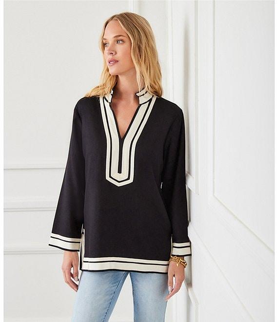 Karen Kane Split V-Neck Long Sleeve St. Tropez Tunic Product Image