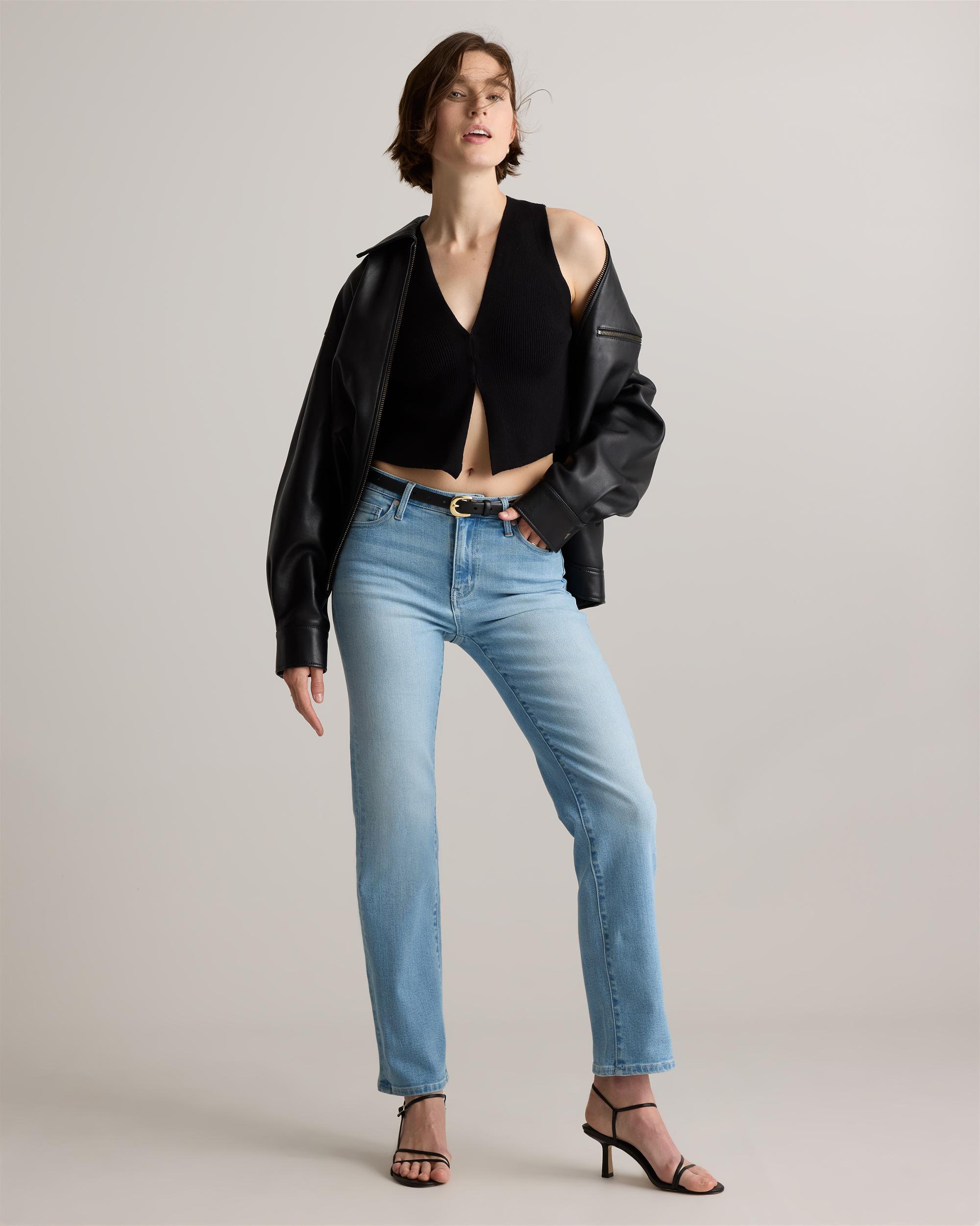 Quince | Women's OverSized Bomber Jacket Leather Product Image