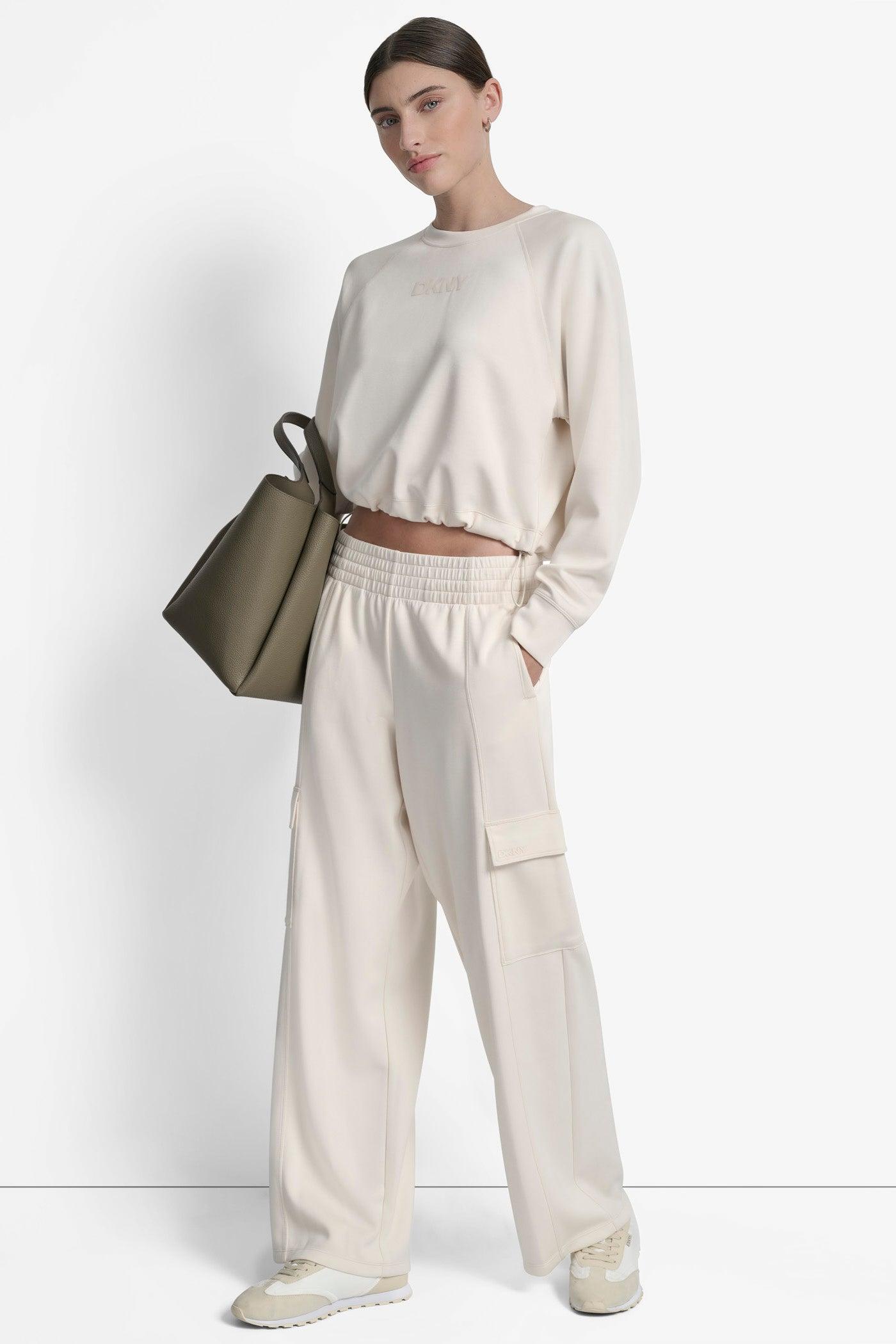 CROPPED DRAWSTRING-HEM SWEATSHIRT Product Image