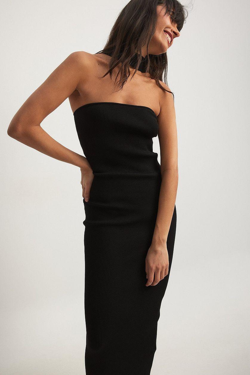 Choker Knitted Bandeau Midi Dress Product Image