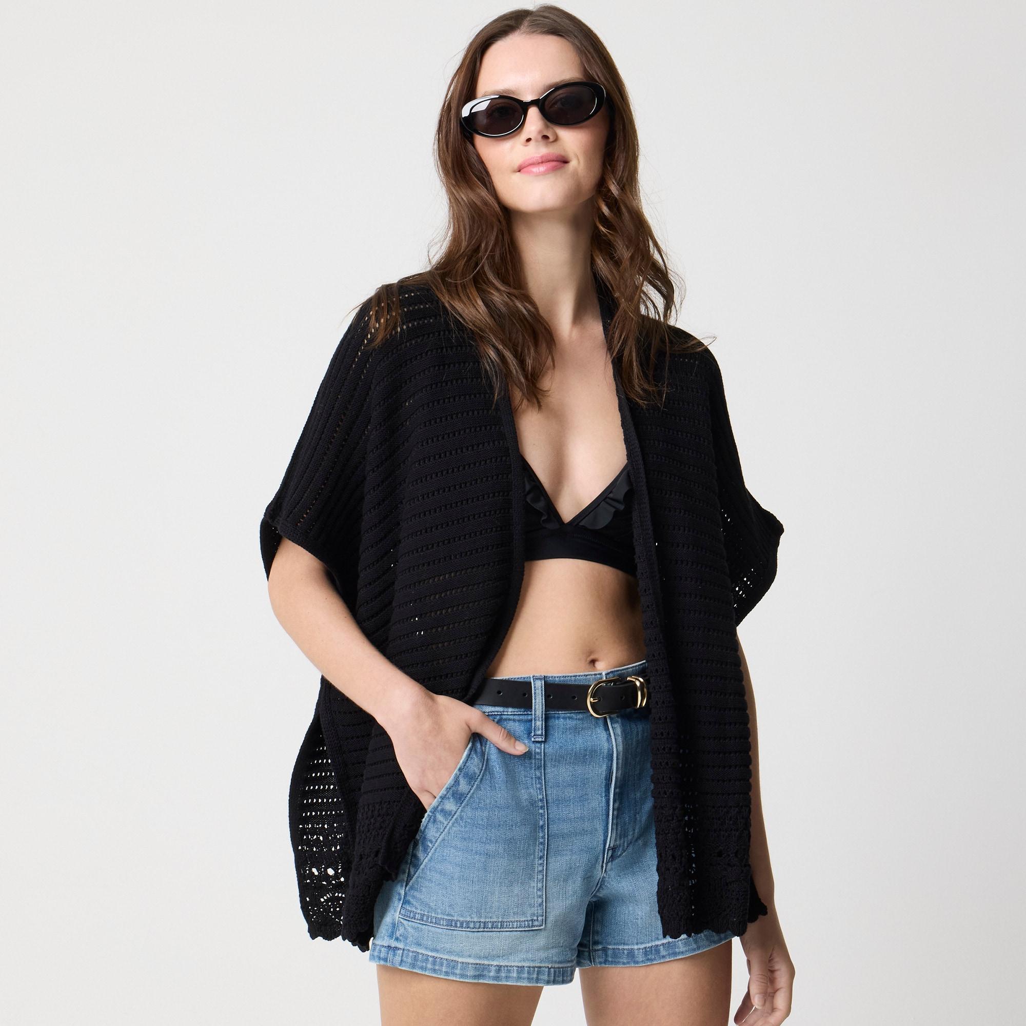 Pointelle open-front wrap Product Image